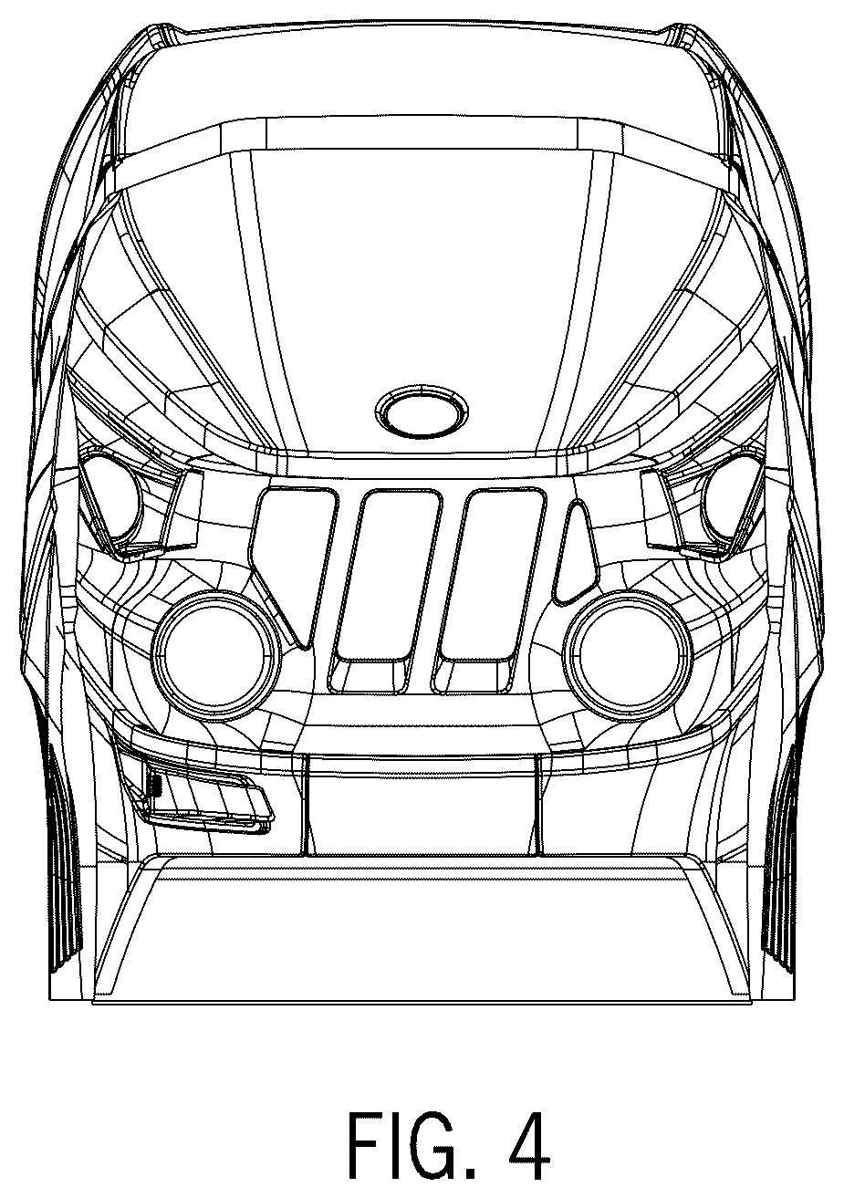 Patent USD1043764 Figure 4 – Hood of a work vehicle