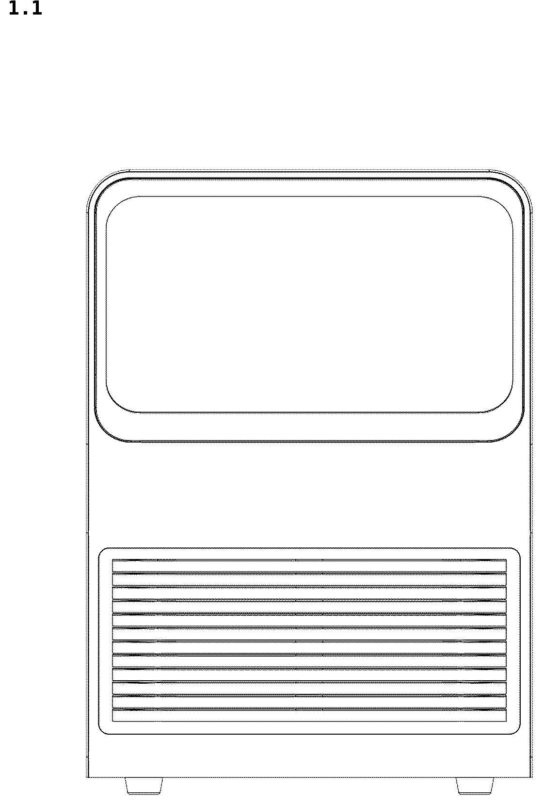 Patent USD1043765 Figure 1 – Ice machine