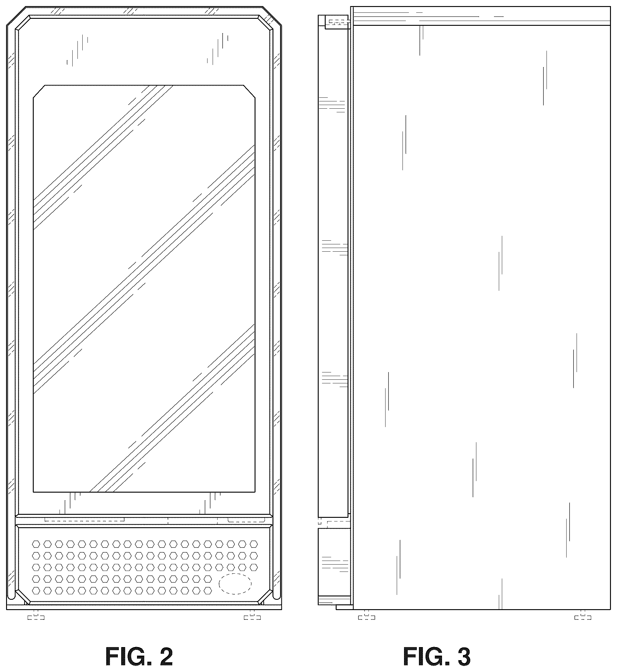 Patent USD1043769 Figure 2 – Beveled edge cooler cabinet design