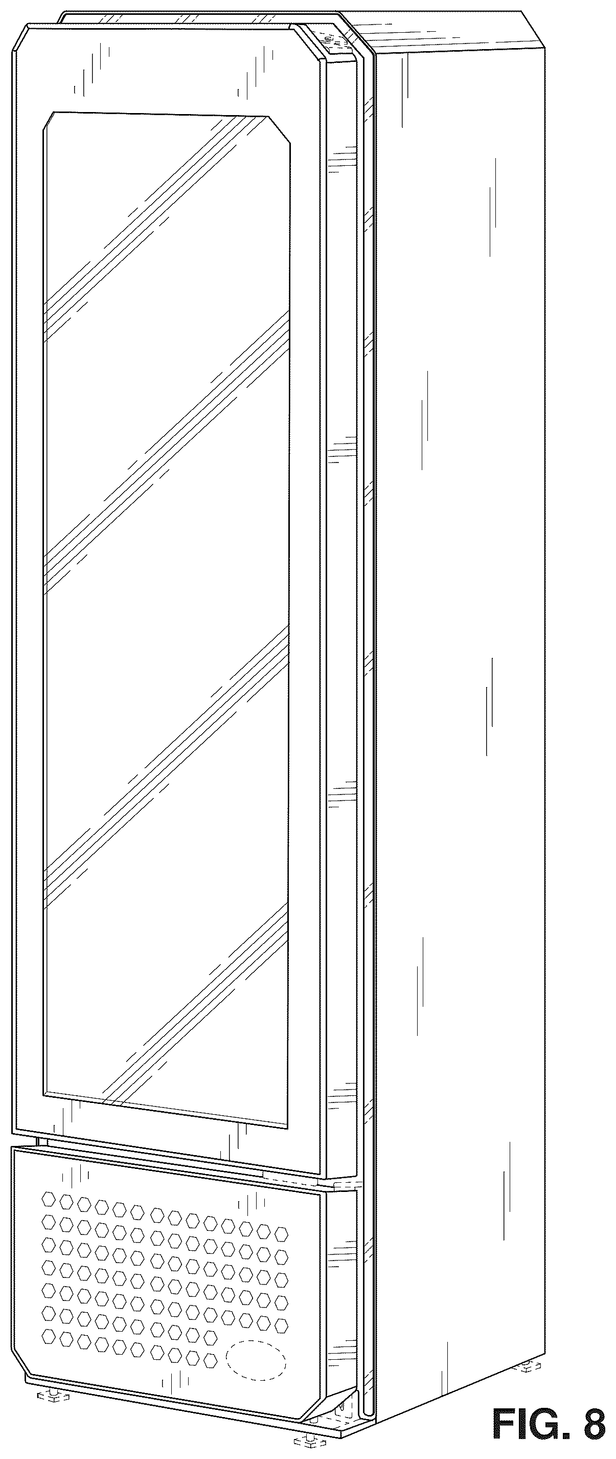 Patent USD1043769 Figure 5 – Beveled edge cooler cabinet design