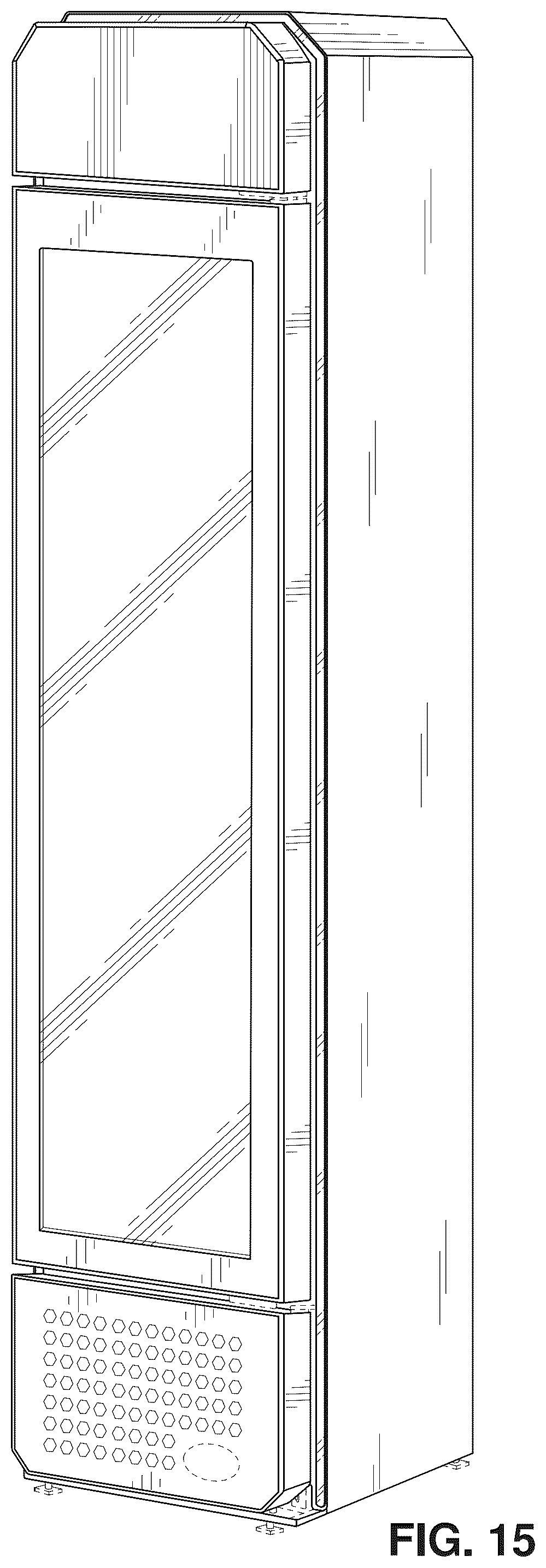 Patent USD1043769 Figure 9 – Beveled edge cooler cabinet design