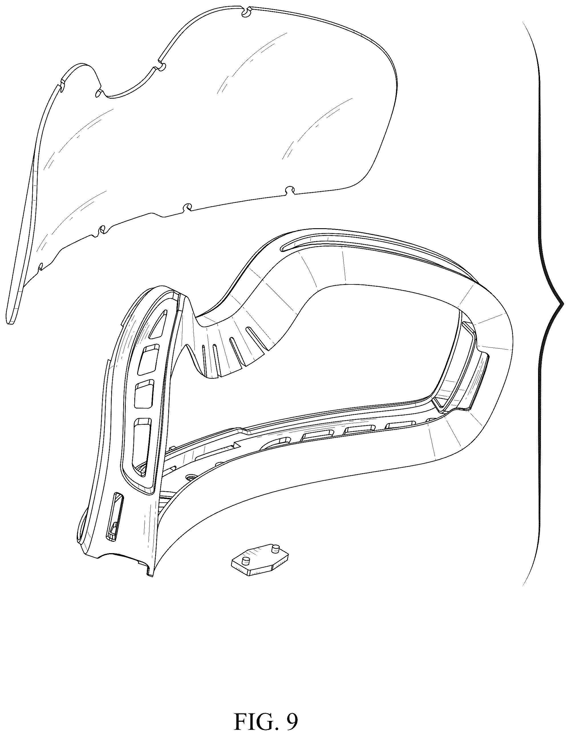 Patent USD1043800 Figure 9 – Goggles