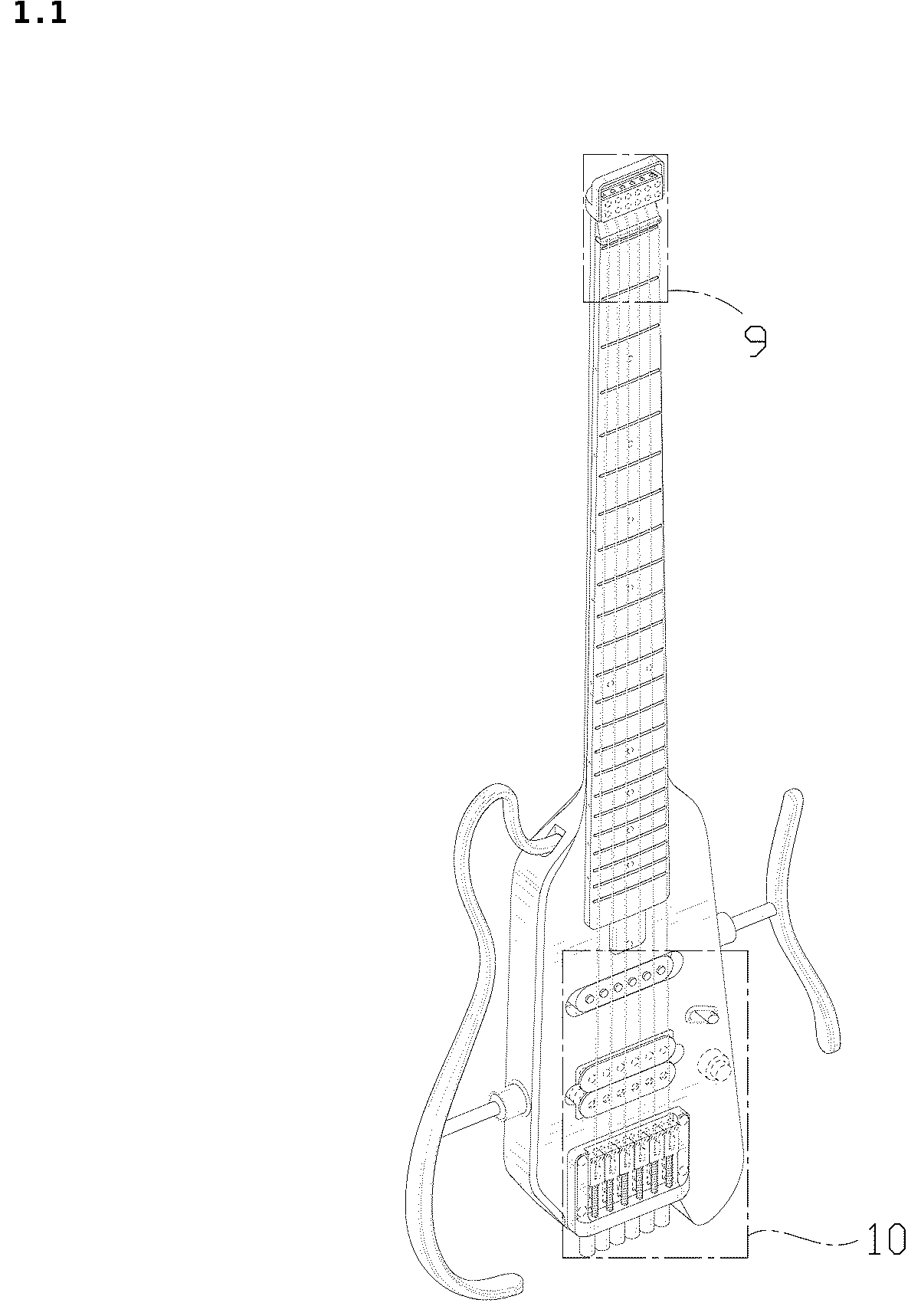 Patent USD1043807 Figure 1 – Guitar