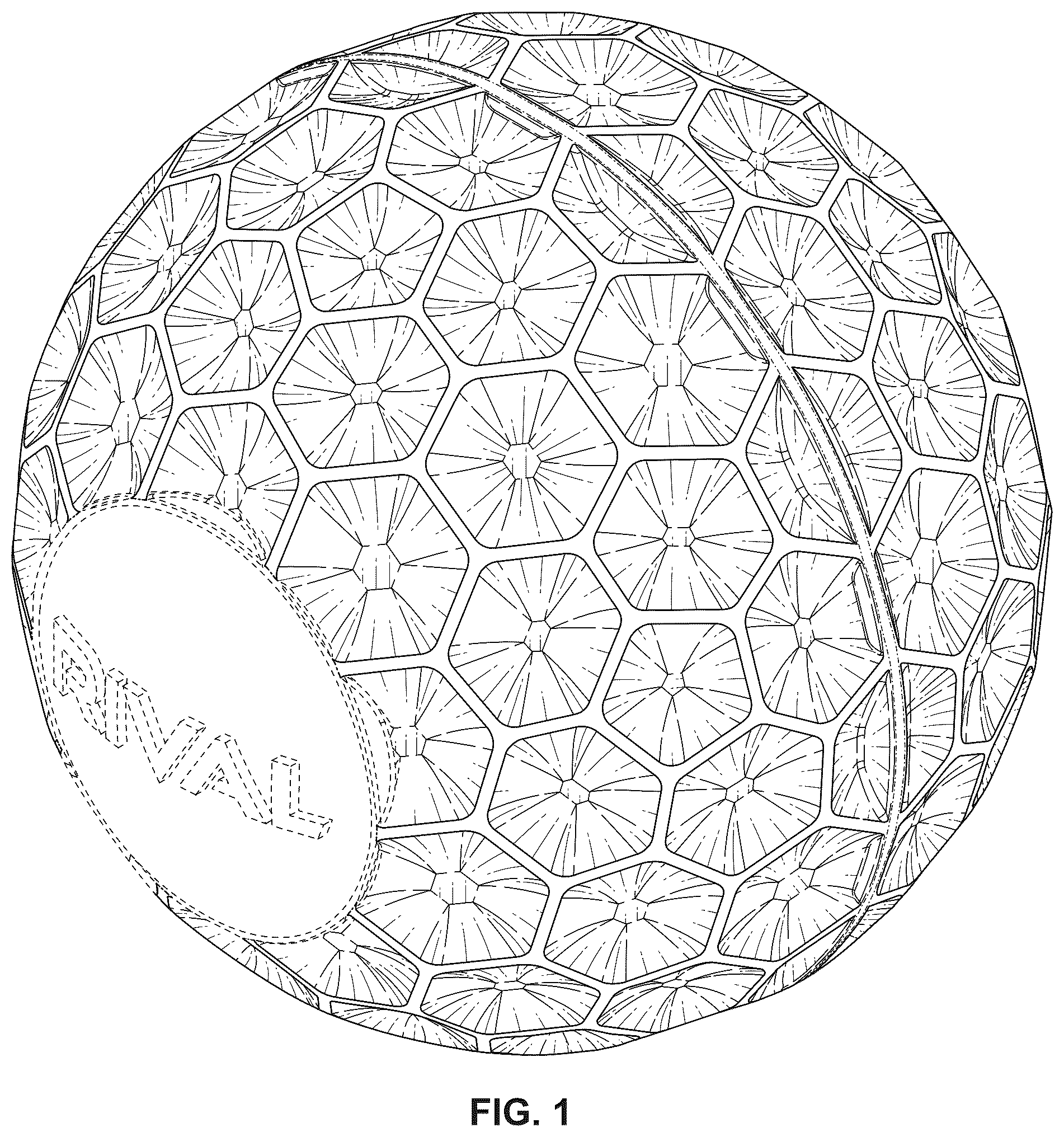 Patent USD1043833 Figure 1 – Ball projectile