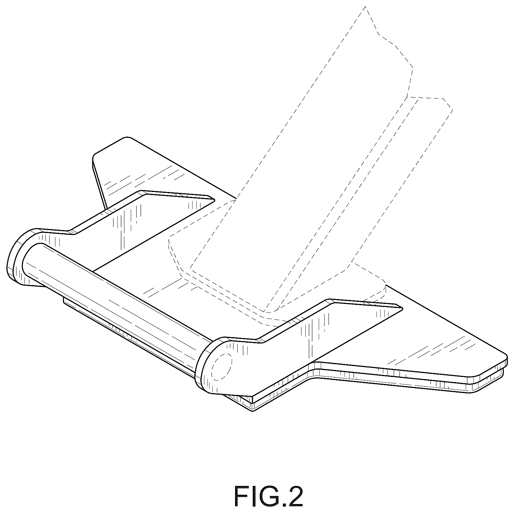 Patent USD1043873 Figure 2 – Foot support for weightlifting bench
