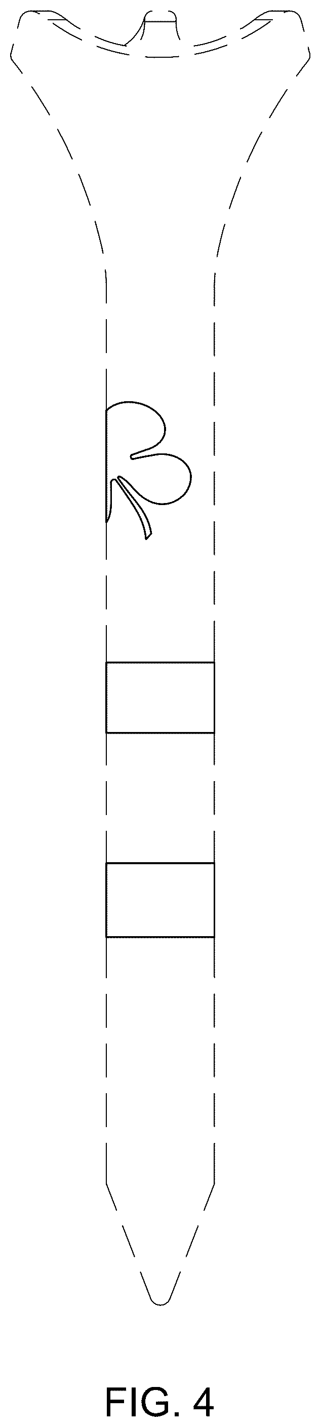 Patent USD1043875 Figure 4 – Clover and two stripes golf tee