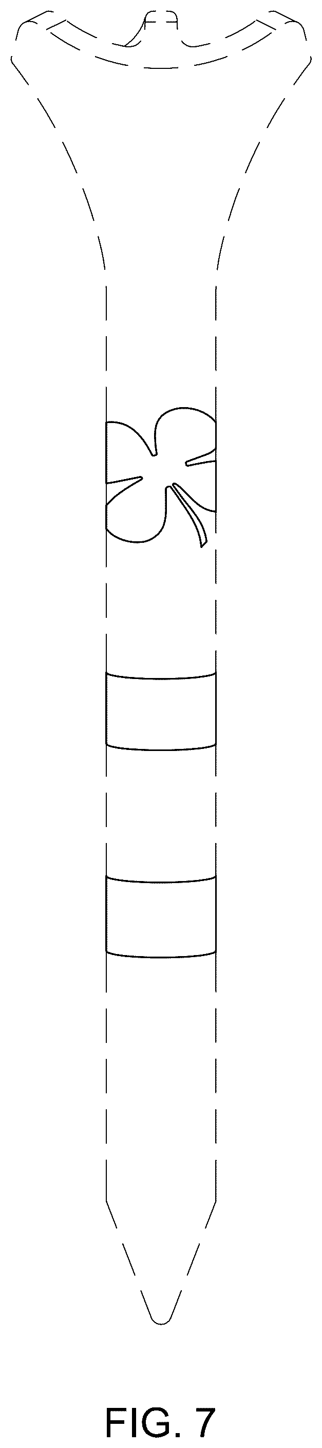 Patent USD1043875 Figure 6 – Clover and two stripes golf tee