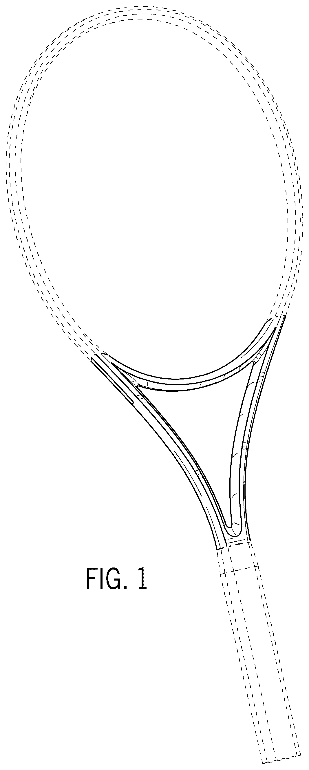 Patent USD1043877 — Central portion of a racquet — Figure 1