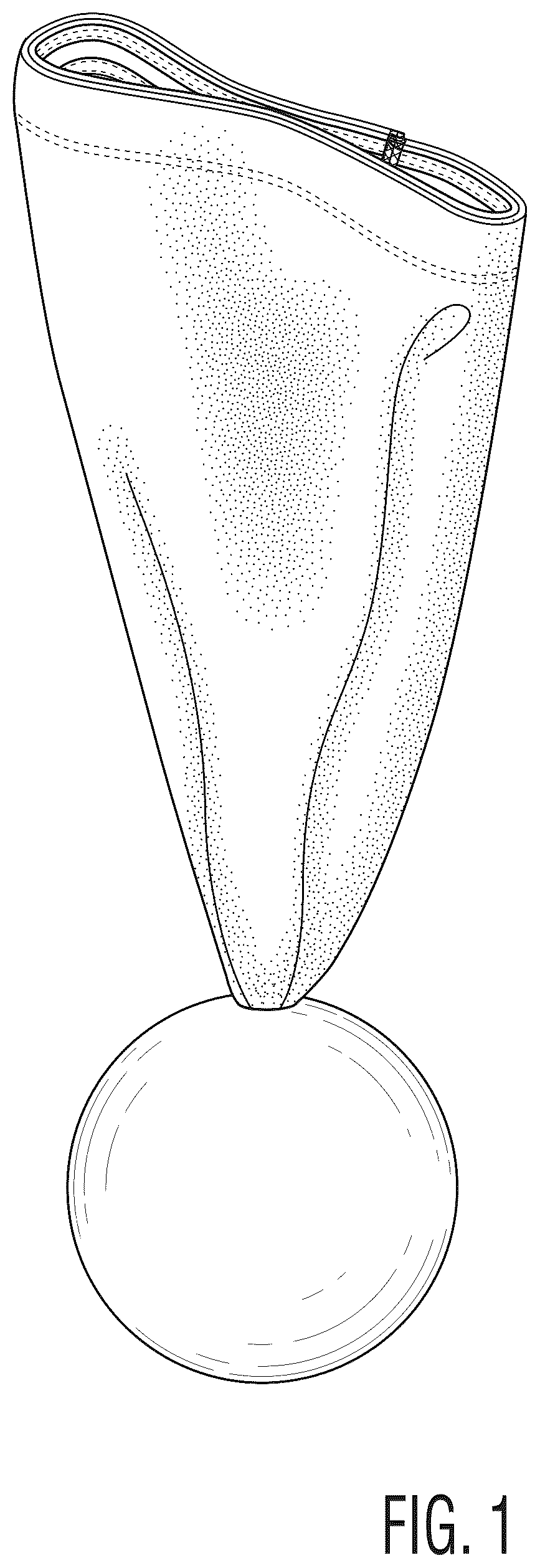 Patent USD1043879 Figure 1 – Baseball glove protector and pocket shaper apparatus