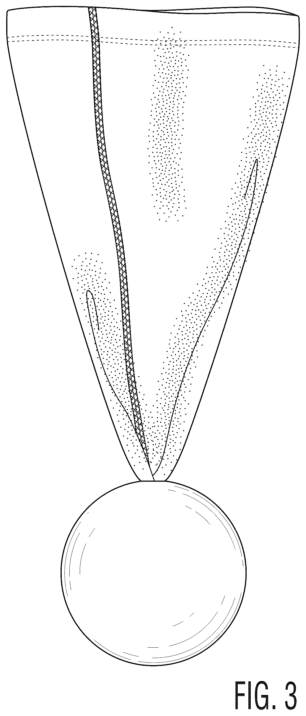 Patent USD1043879 Figure 3 – Baseball glove protector and pocket shaper apparatus