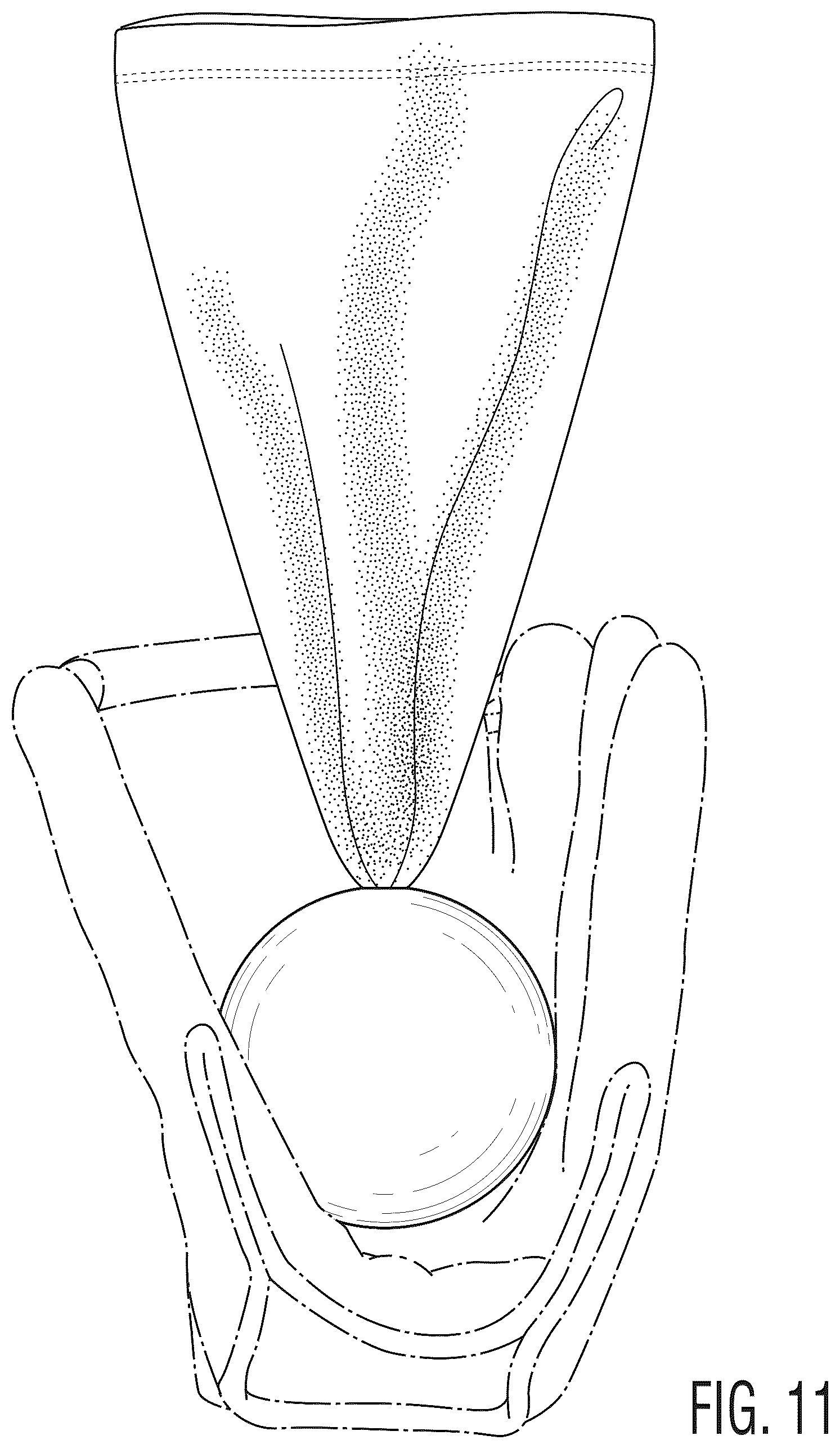 Patent USD1043879 Figure 10 – Baseball glove protector and pocket shaper apparatus