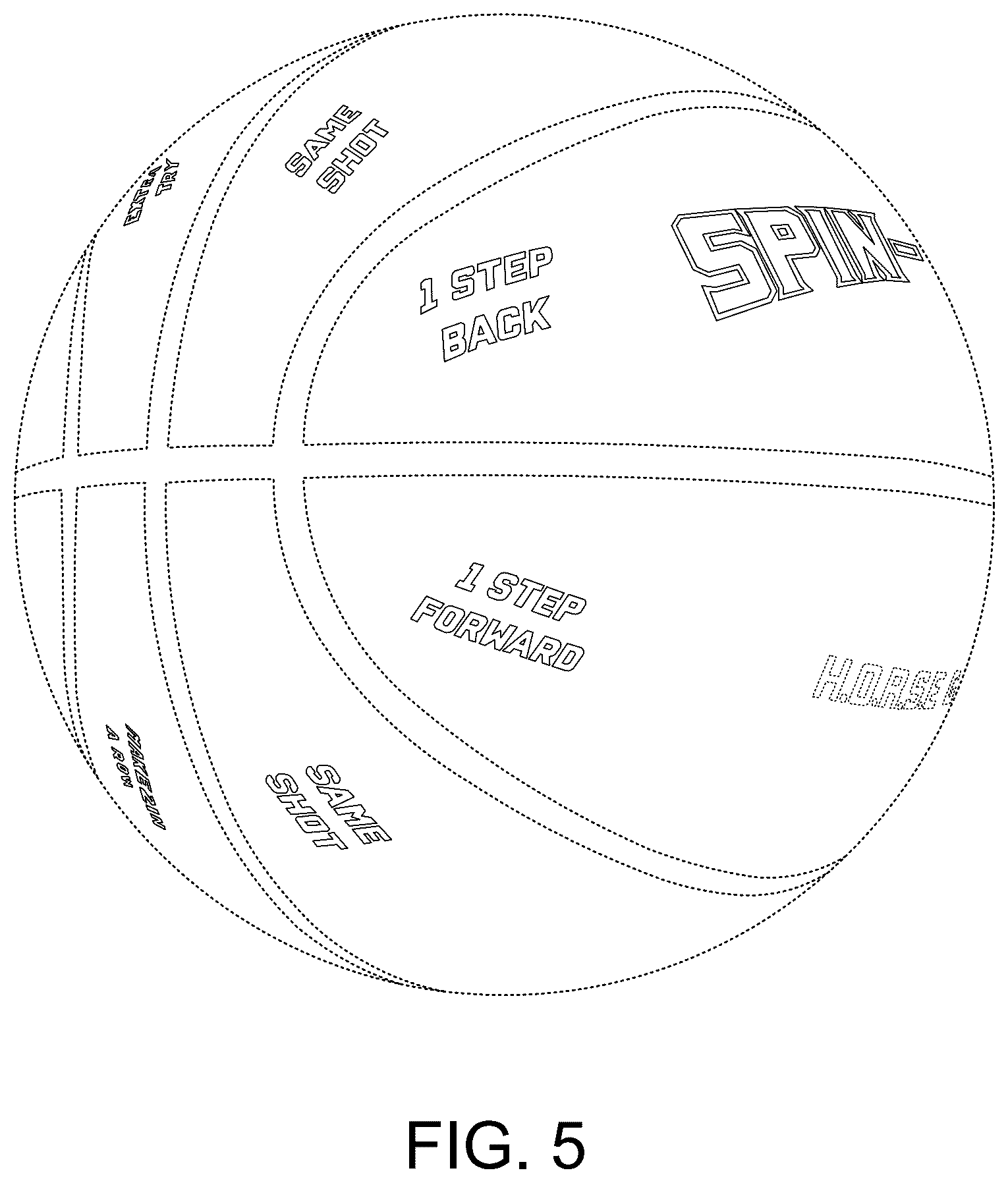 Patent USD1043880 Figure 5 – Basketball game