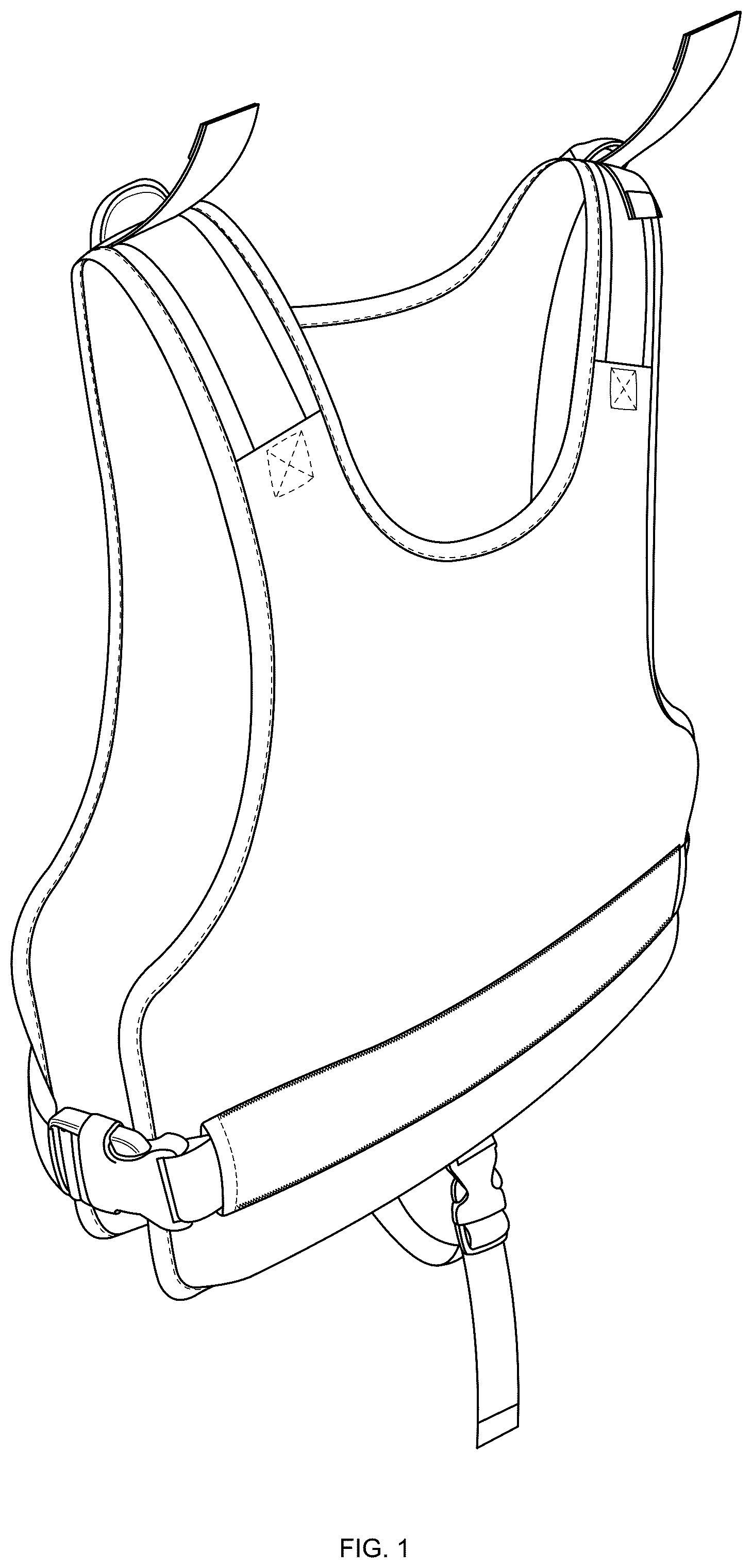 Patent USD1043882 Figure 1 – Swim vest