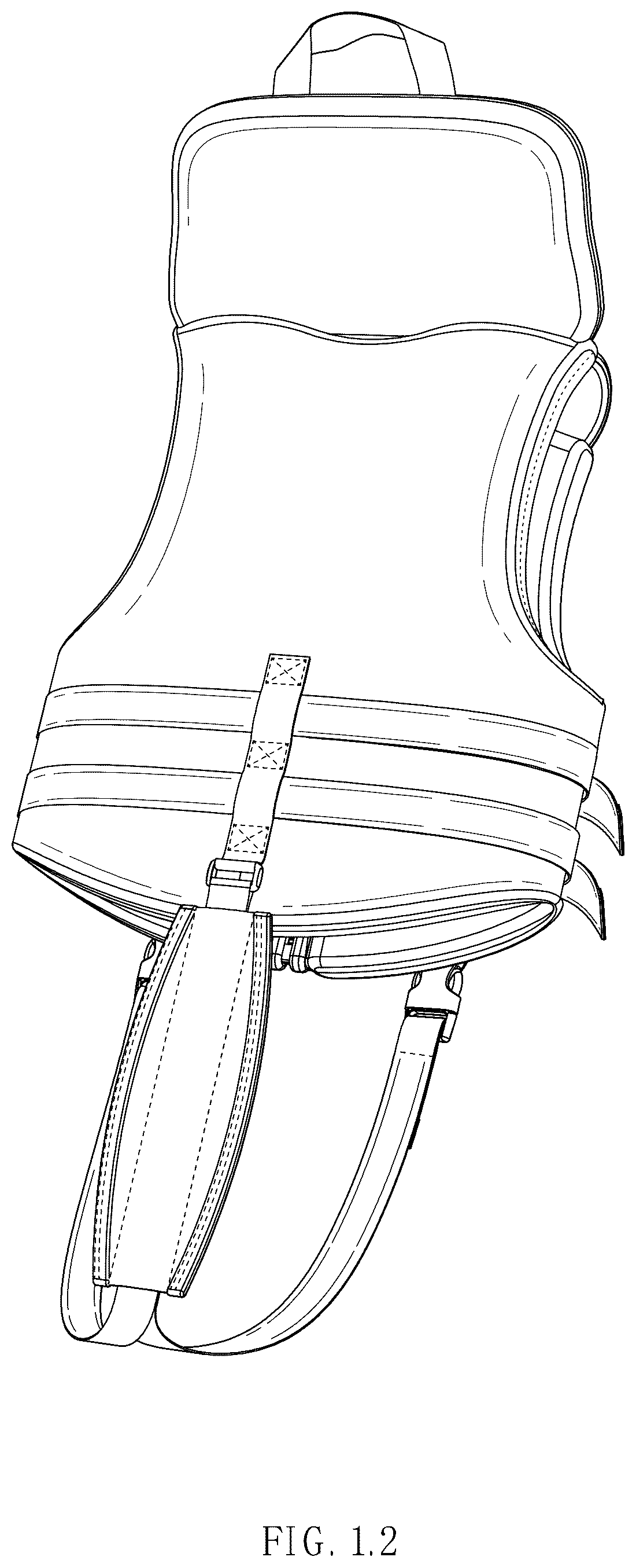 Patent USD1043883 Figure 2 – Life vest with a foam collar for head and neck support
