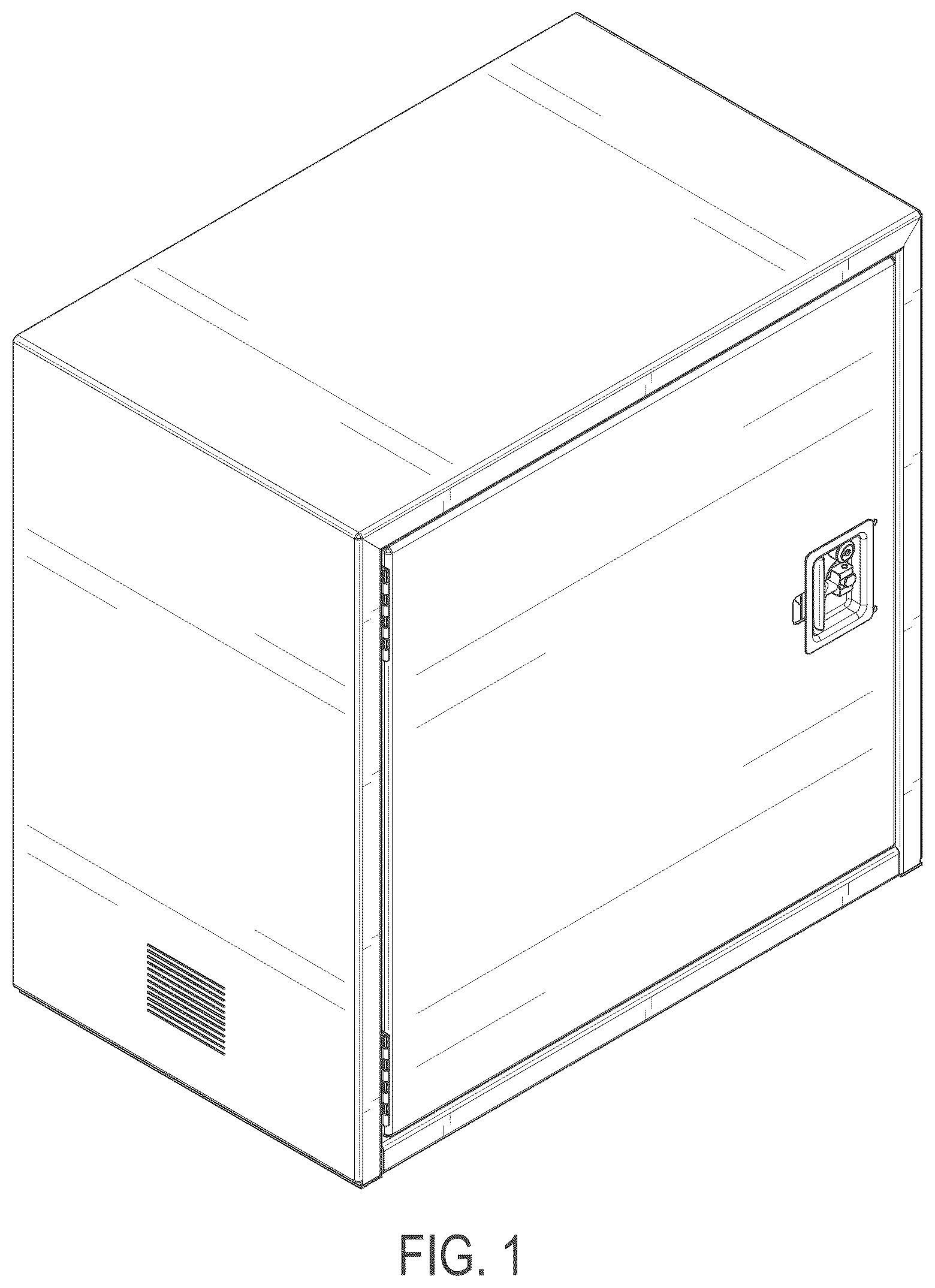 Patent USD1043907 Figure 1 – Liquid propane container for ice fishing enclosure