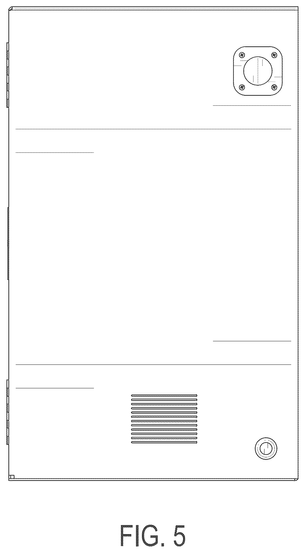 Patent USD1043907 Figure 5 – Liquid propane container for ice fishing enclosure