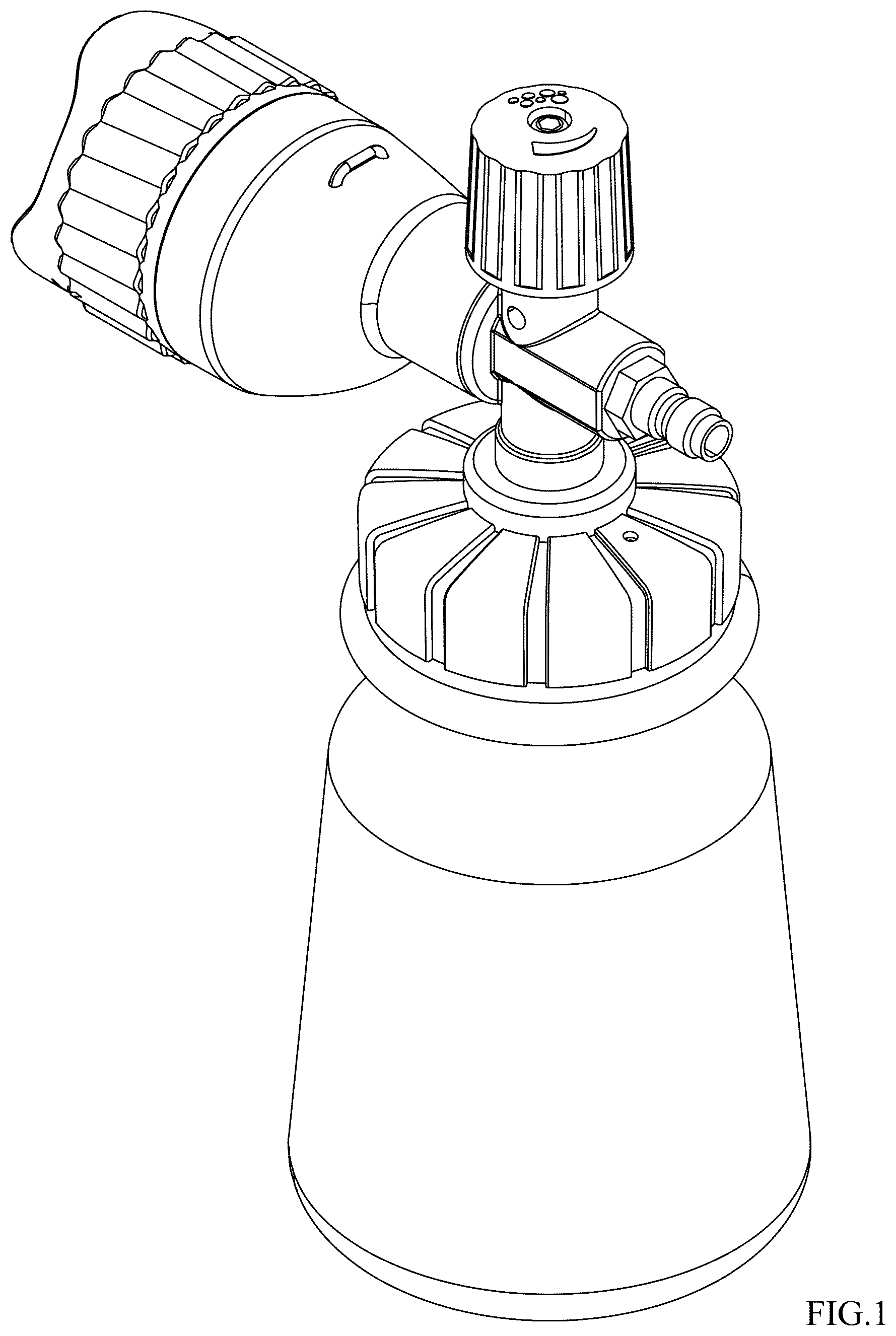 Patent USD1043913 Figure 1 – Three-patterns high-pressure foam cannon