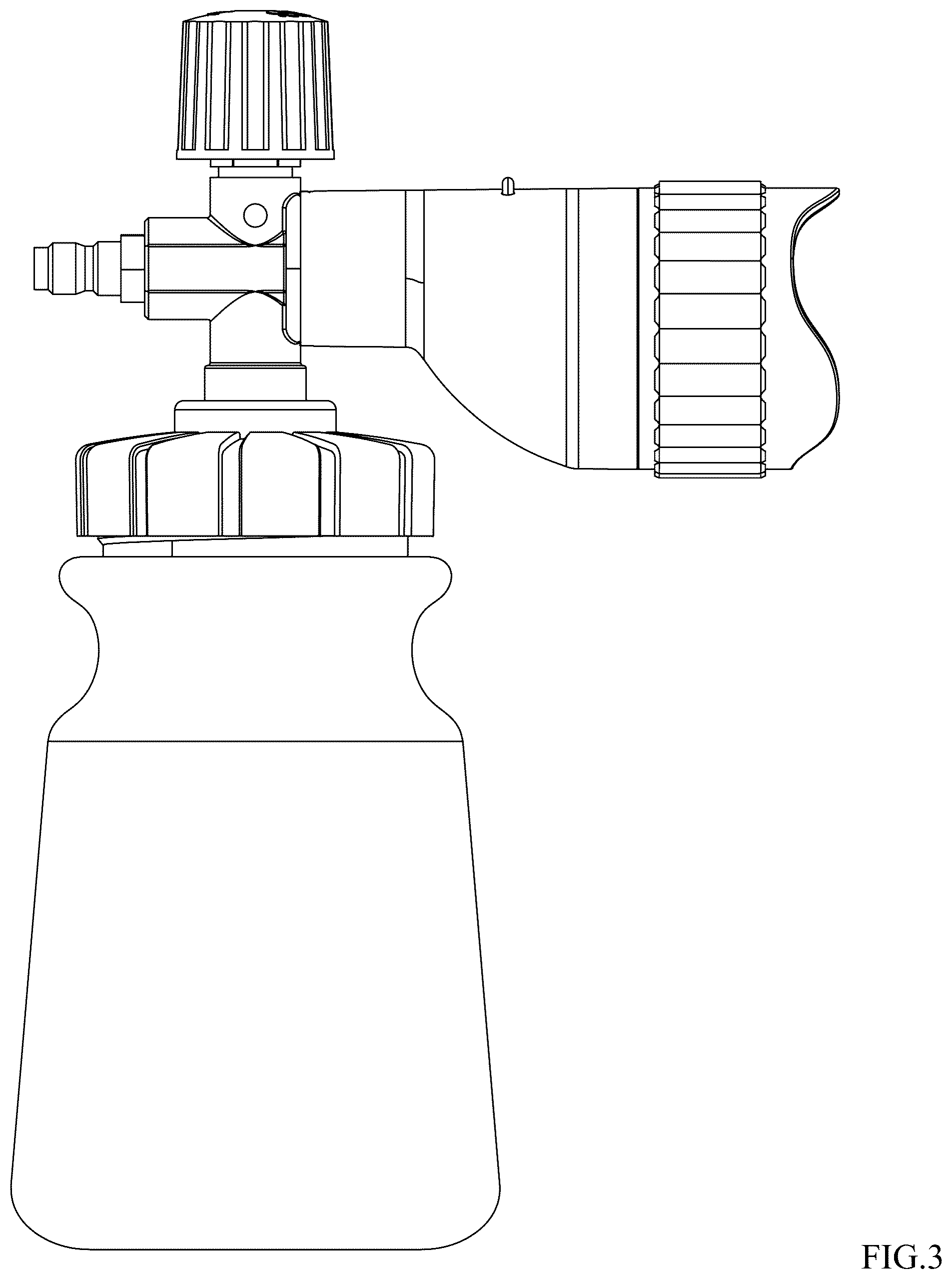 Patent USD1043913 Figure 3 – Three-patterns high-pressure foam cannon