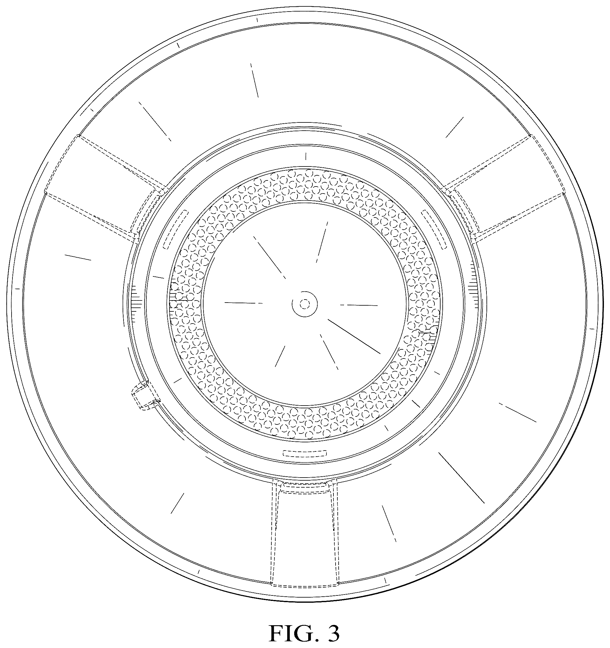 Patent USD1043933 Figure 3 – Device for fire pit