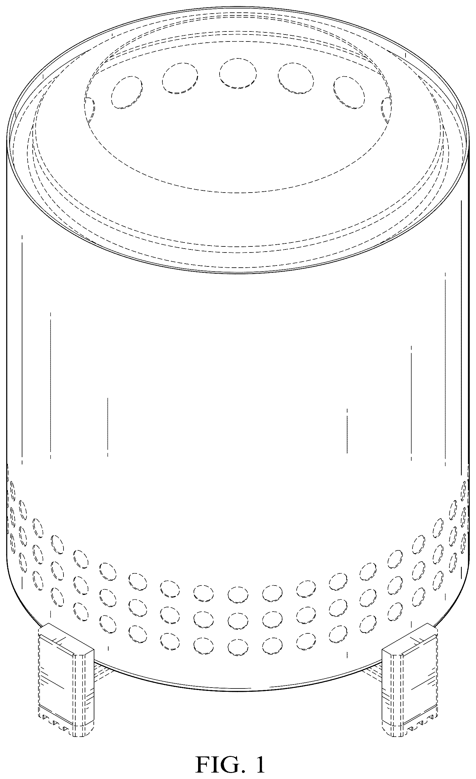 Patent USD1043934 Figure 1 – Fire pit and stand
