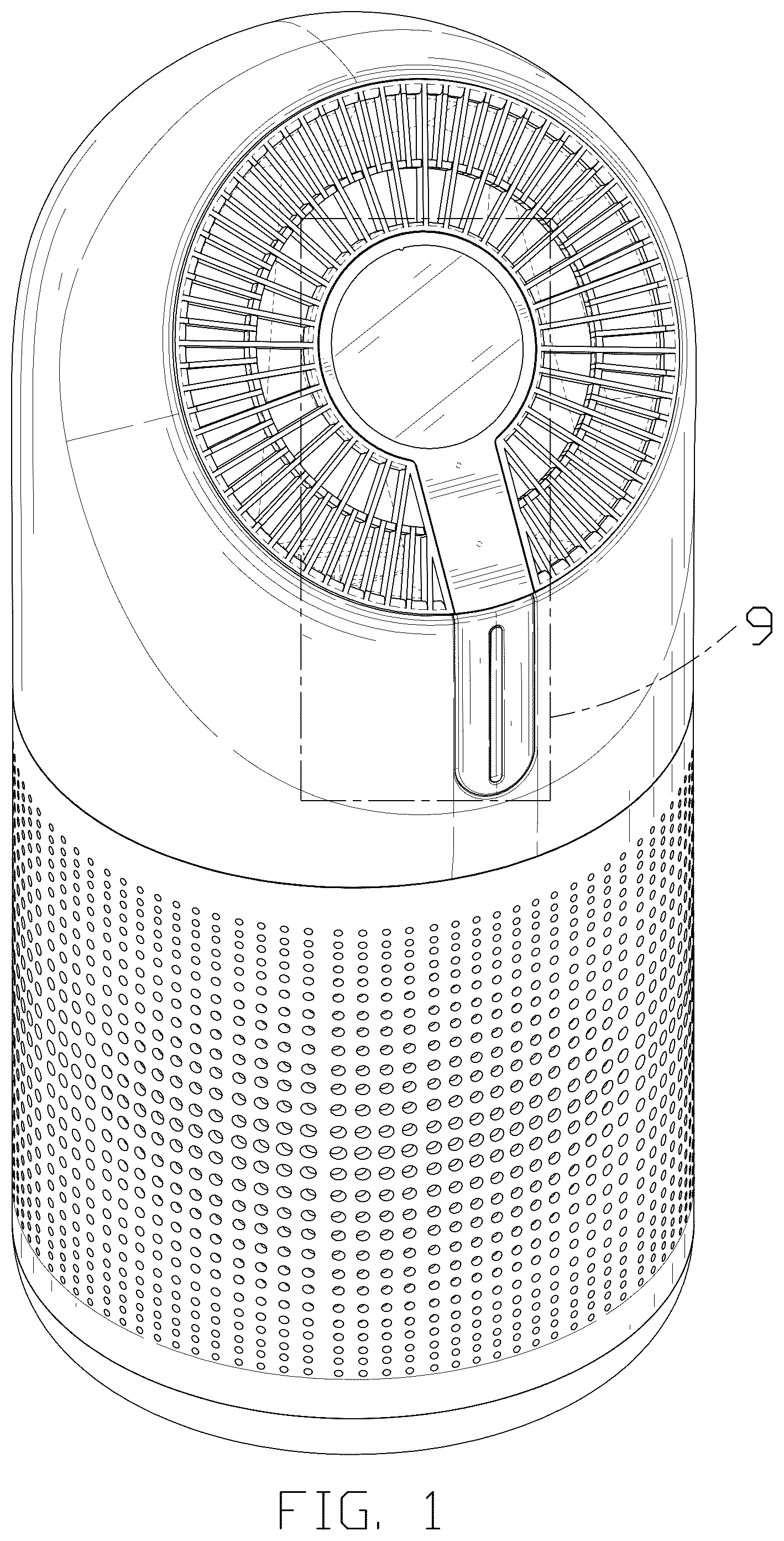 Patent USD1043940 Figure 1 – Air cleaner