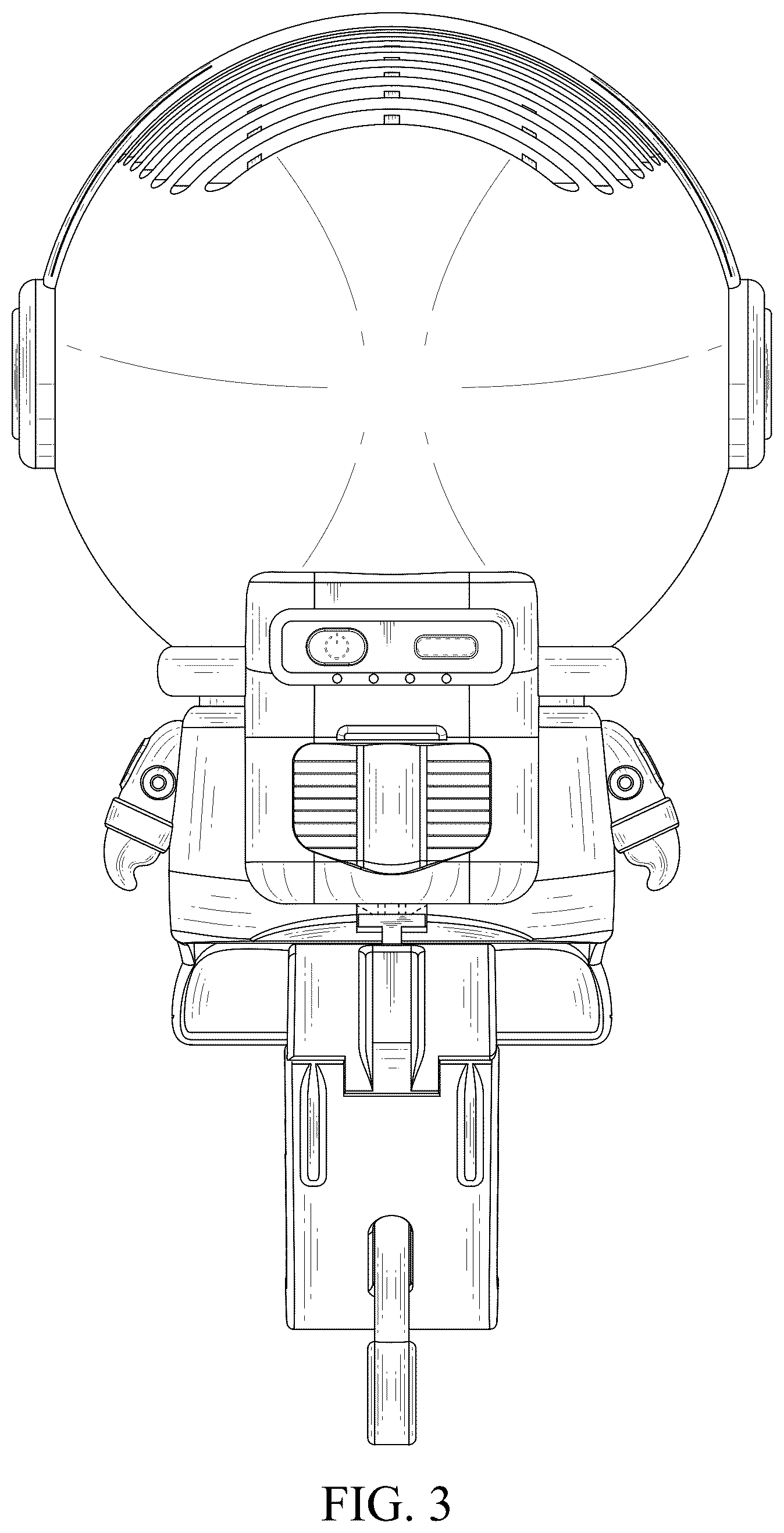 Patent USD1043944 Figure 3 – Electric fan