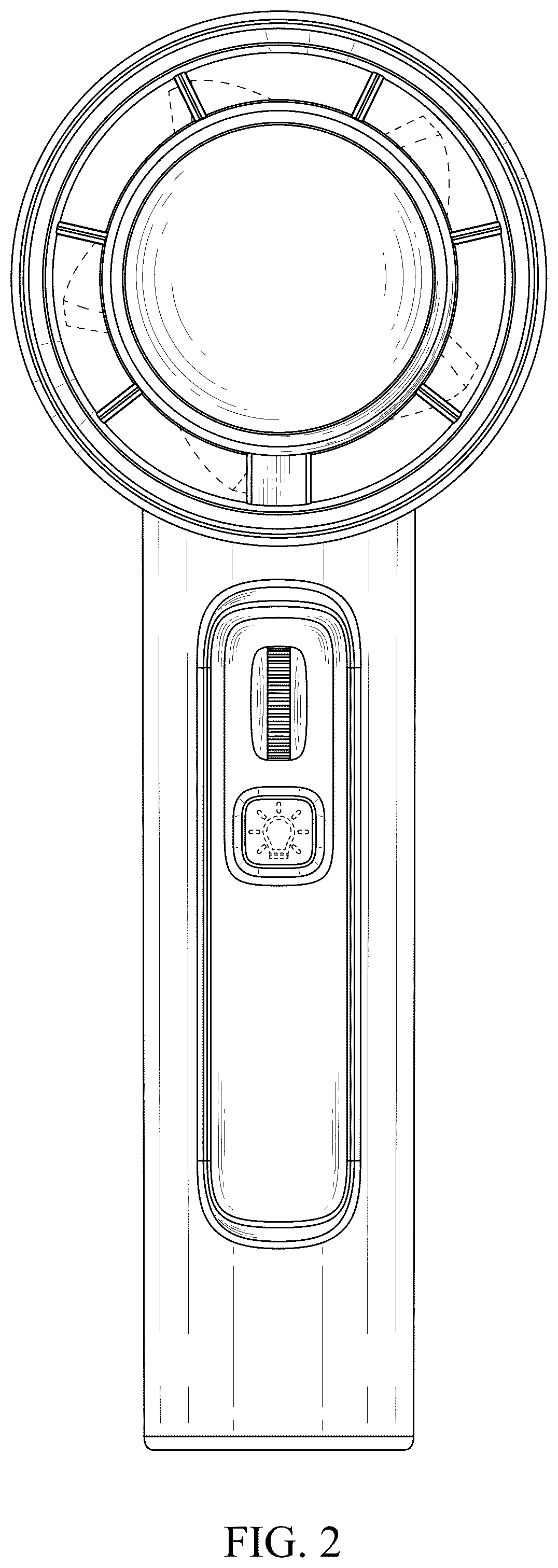 Patent USD1043945 Figure 2 – Hand-held fan