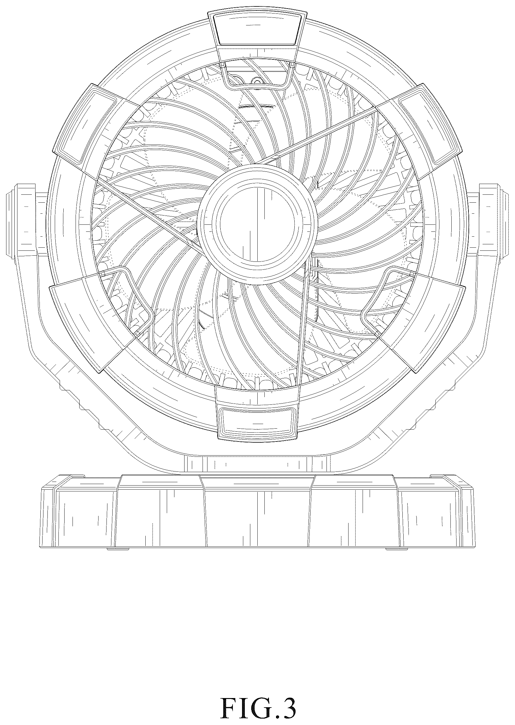 Patent USD1043946 Figure 3 – Camping desktop fan