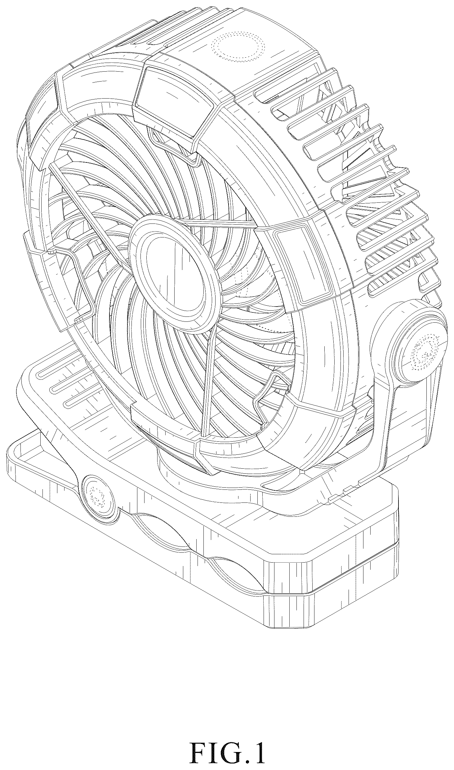 Patent USD1043947 — Camping clamp fan — Figure 1