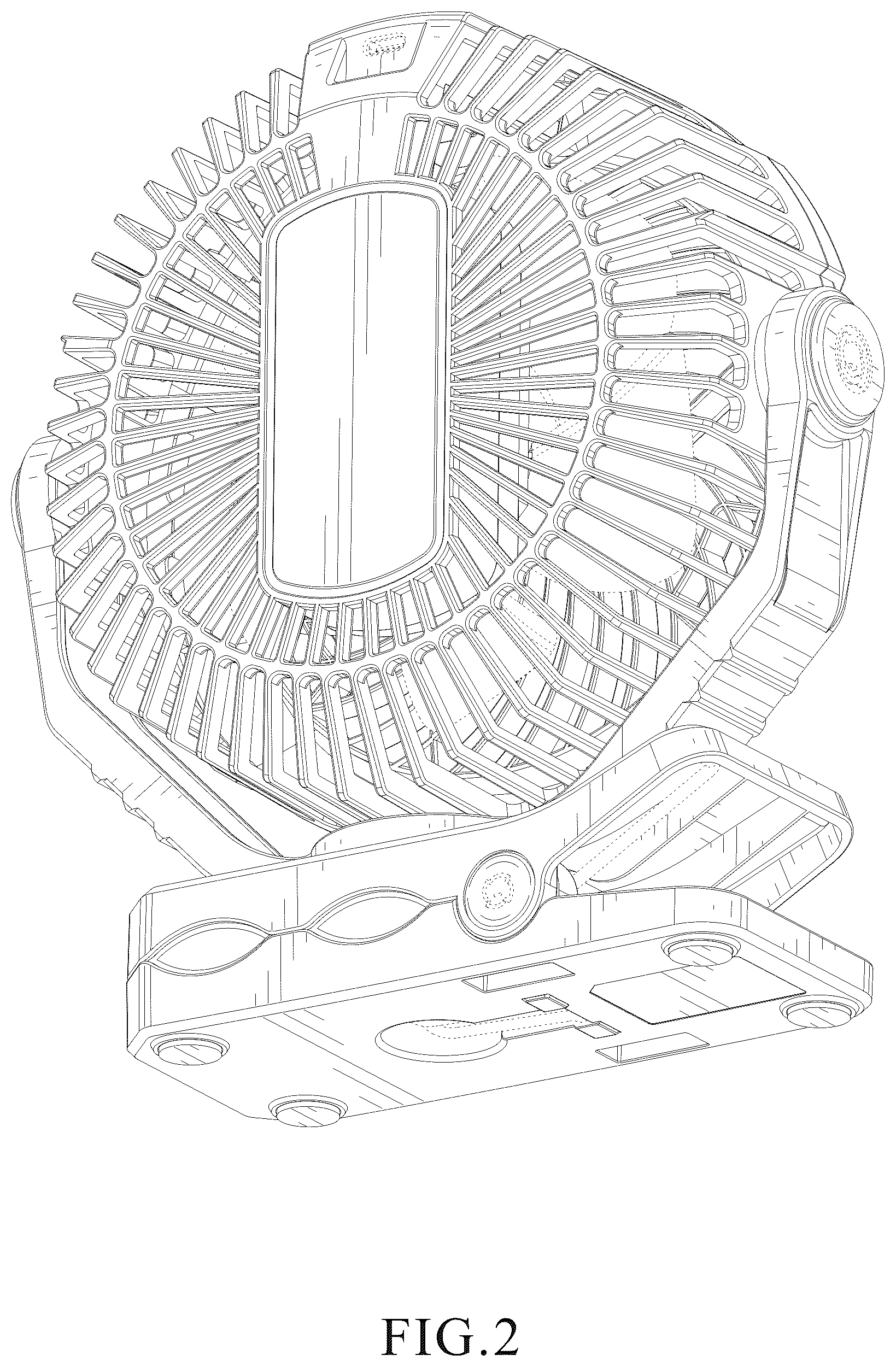 Patent USD1043947 Figure 2 – Camping clamp fan