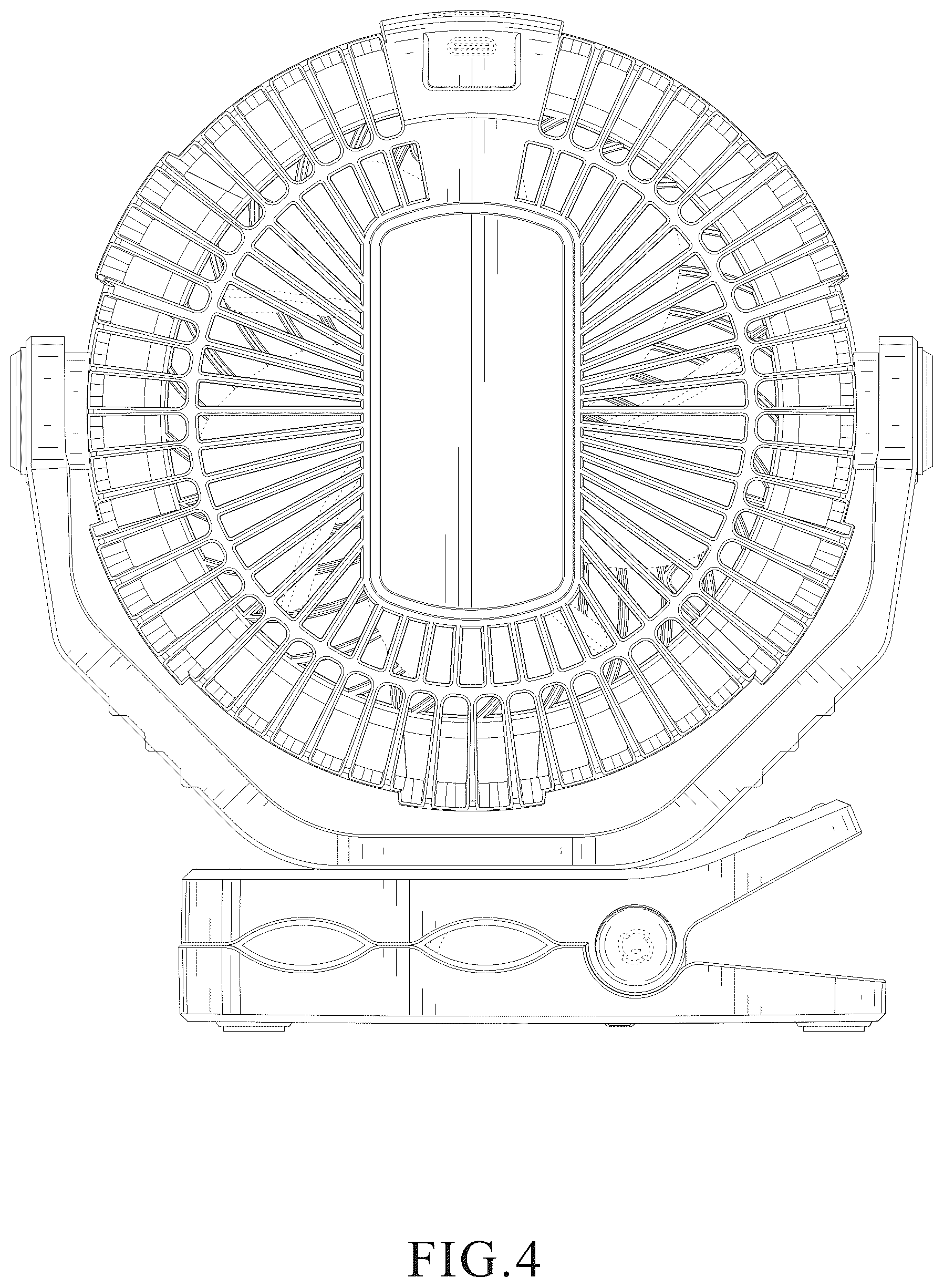 Patent USD1043947 Figure 4 – Camping clamp fan
