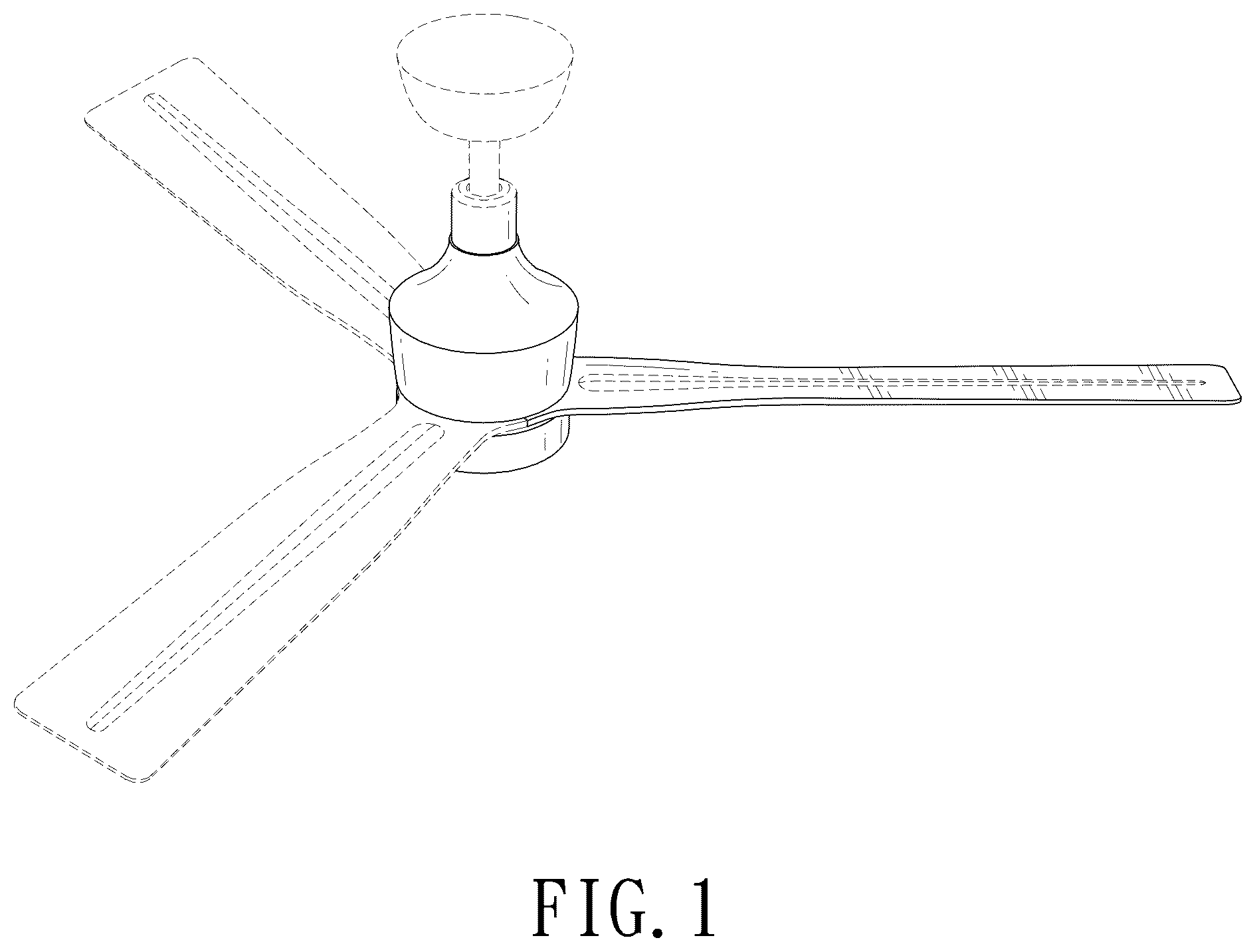 Patent USD1043950 Figure 1 – Ceiling fan
