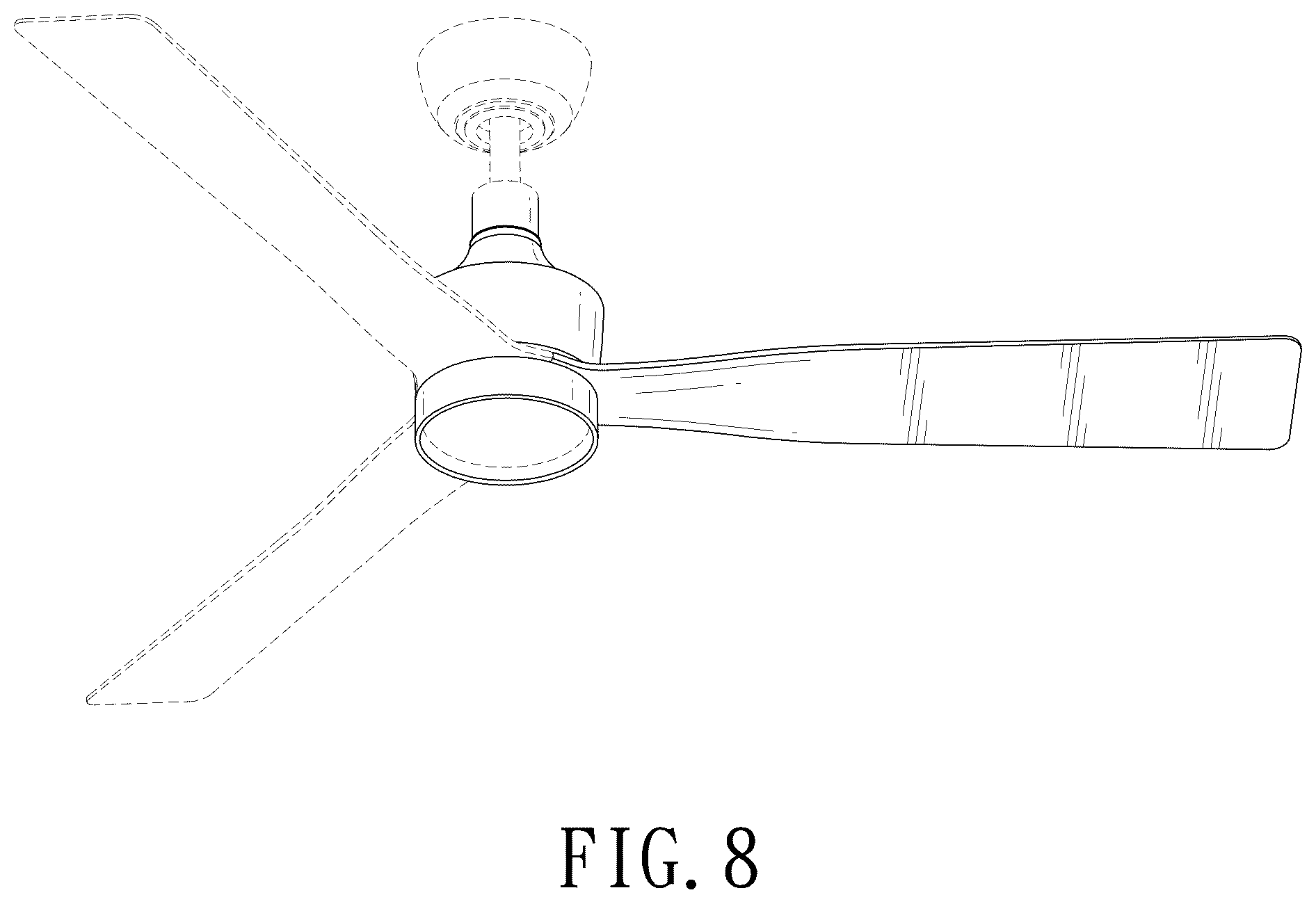 Patent USD1043950 Figure 6 – Ceiling fan