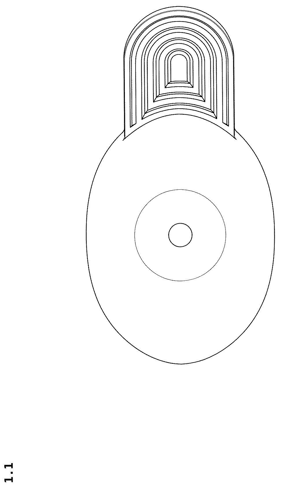 Patent USD1043971 Figure 1 – Applicator for a bottle for eye drops