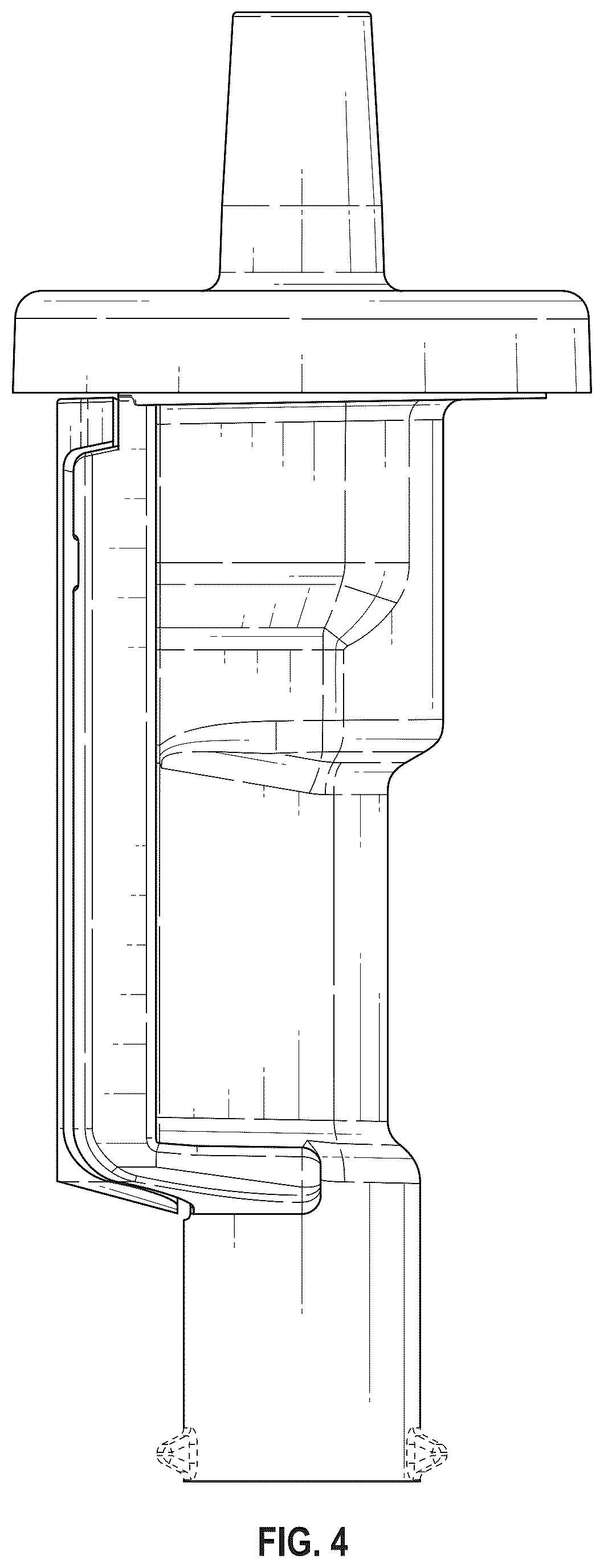 Patent USD1043975 Figure 3 – Fluid transfer adapter