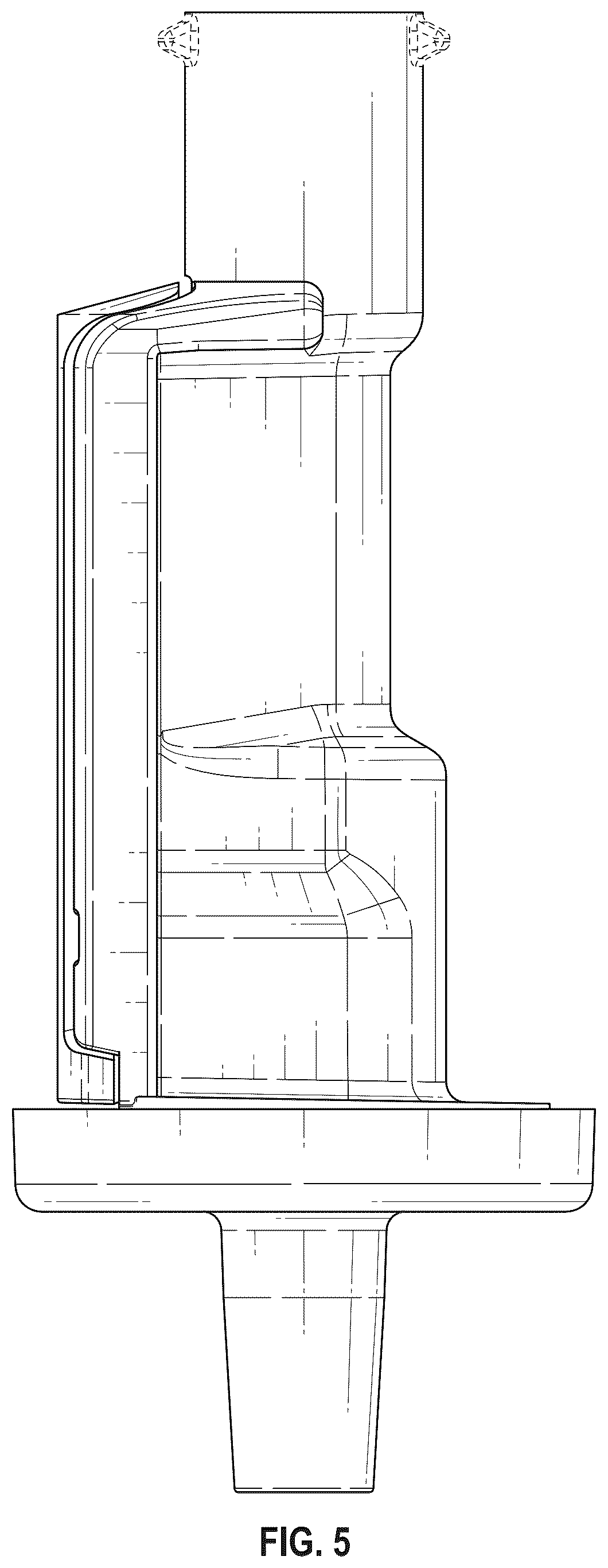 Patent USD1043975 Figure 4 – Fluid transfer adapter
