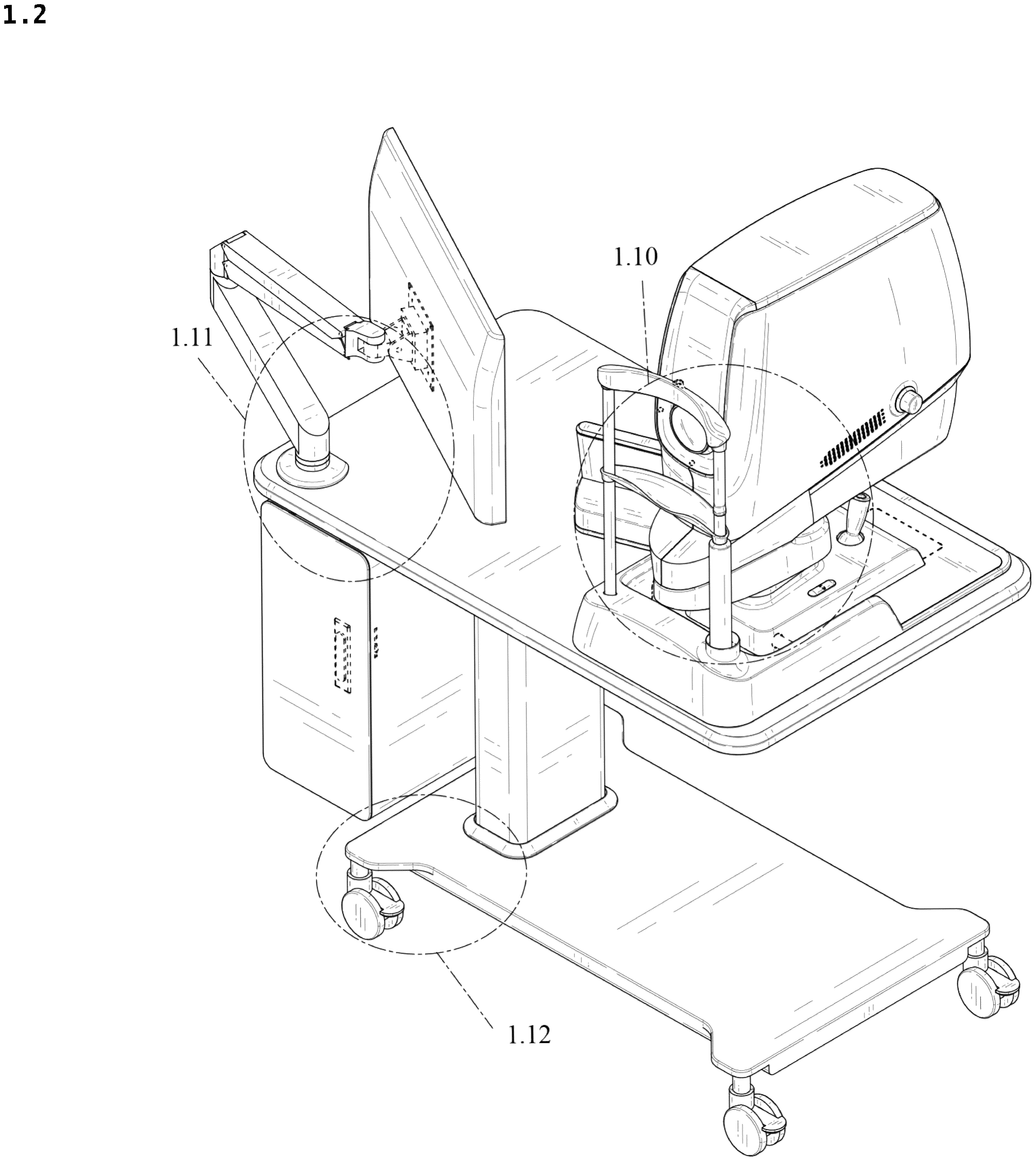 Patent USD1043993 Figure 2 – Operating console for eye testing