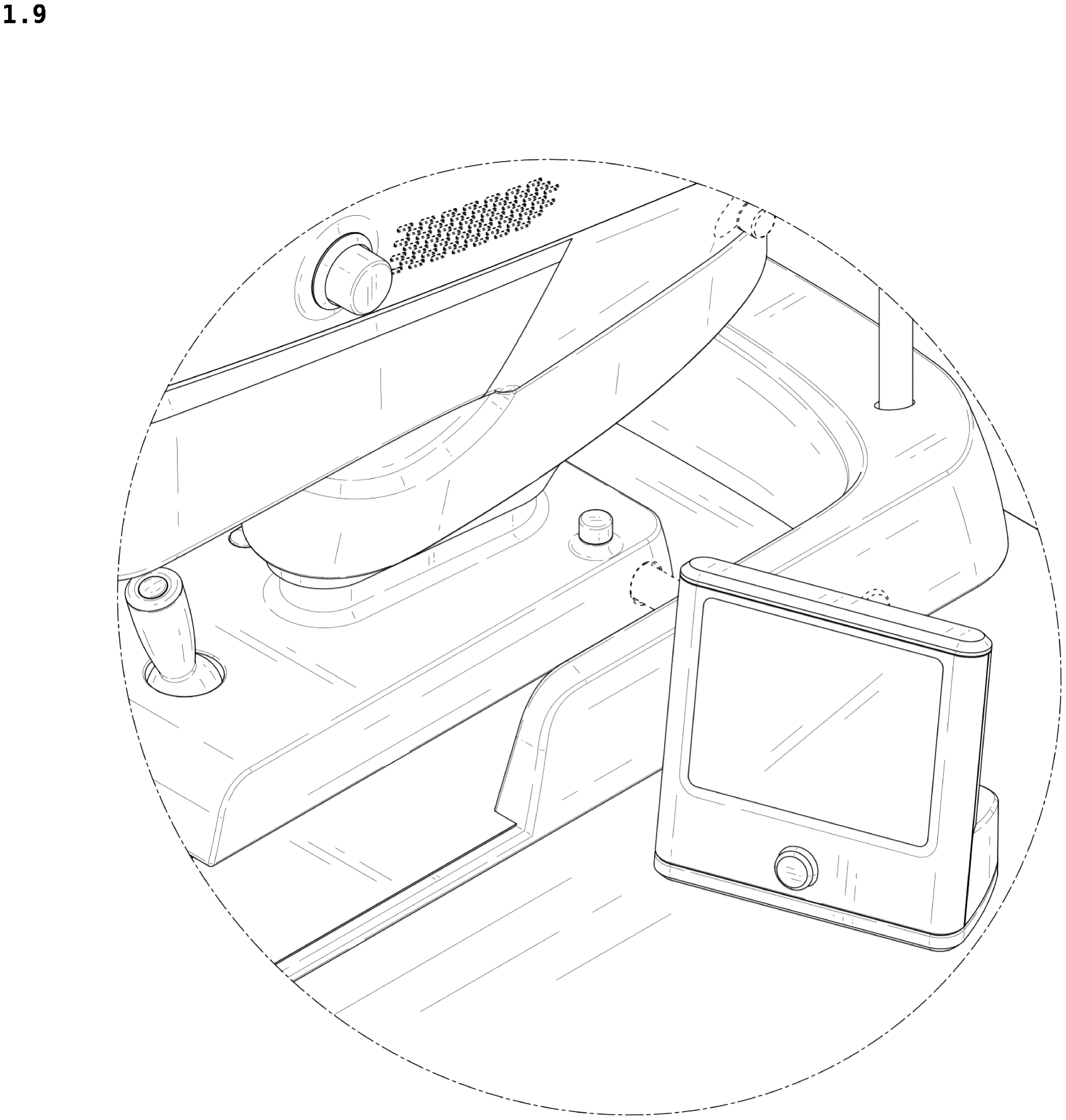 Patent USD1043993 Figure 9 – Operating console for eye testing