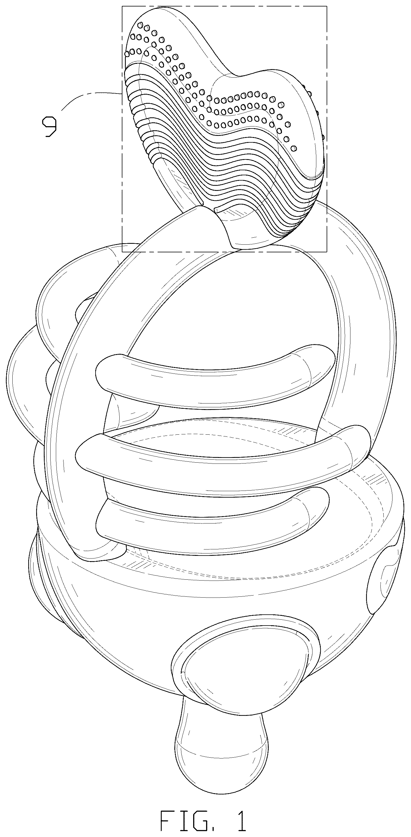 Patent USD1044005 Figure 1 – Teether