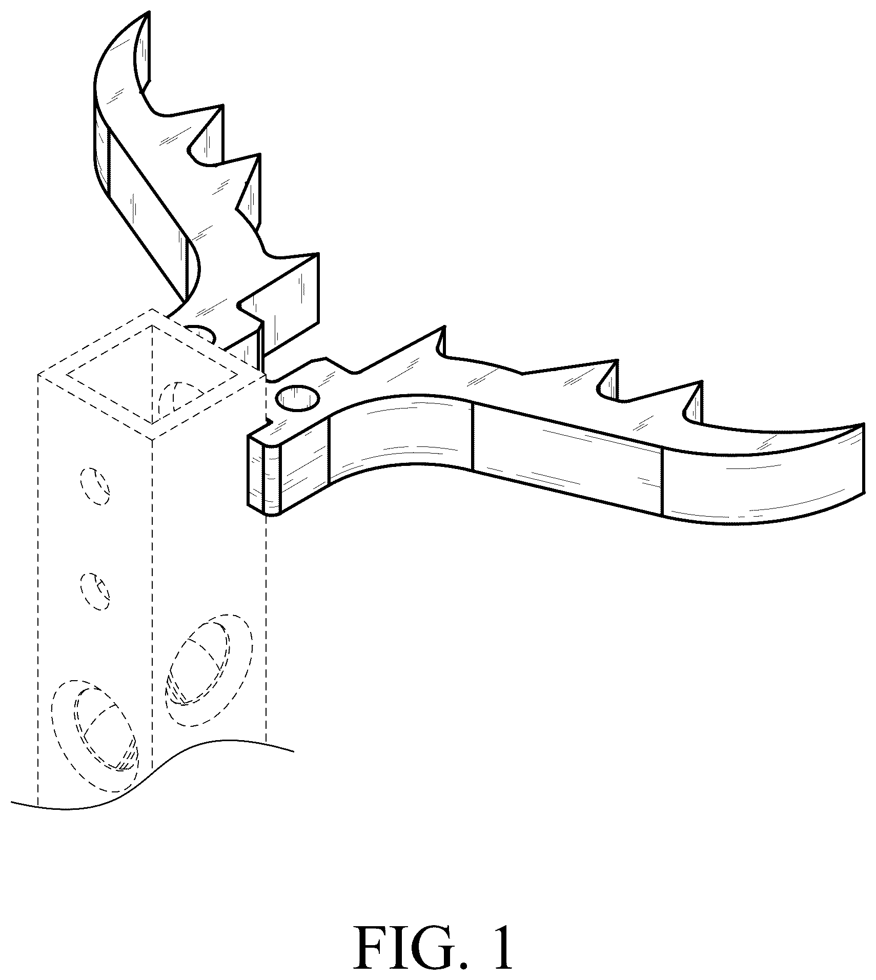 Patent USD1044040 — Tree engaging cleat — Figure 1
