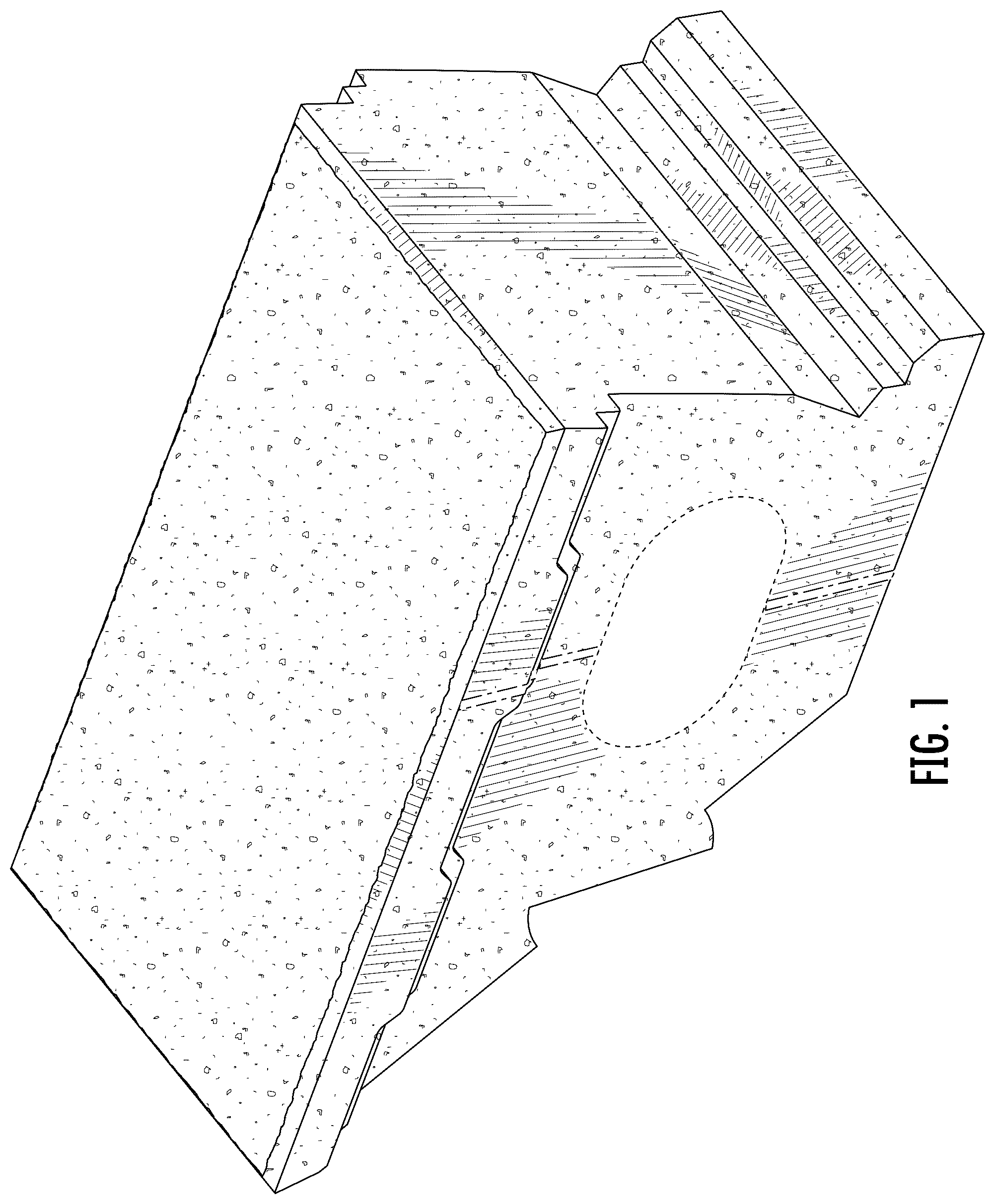 Patent USD1044042 — Corner masonry block — Figure 1