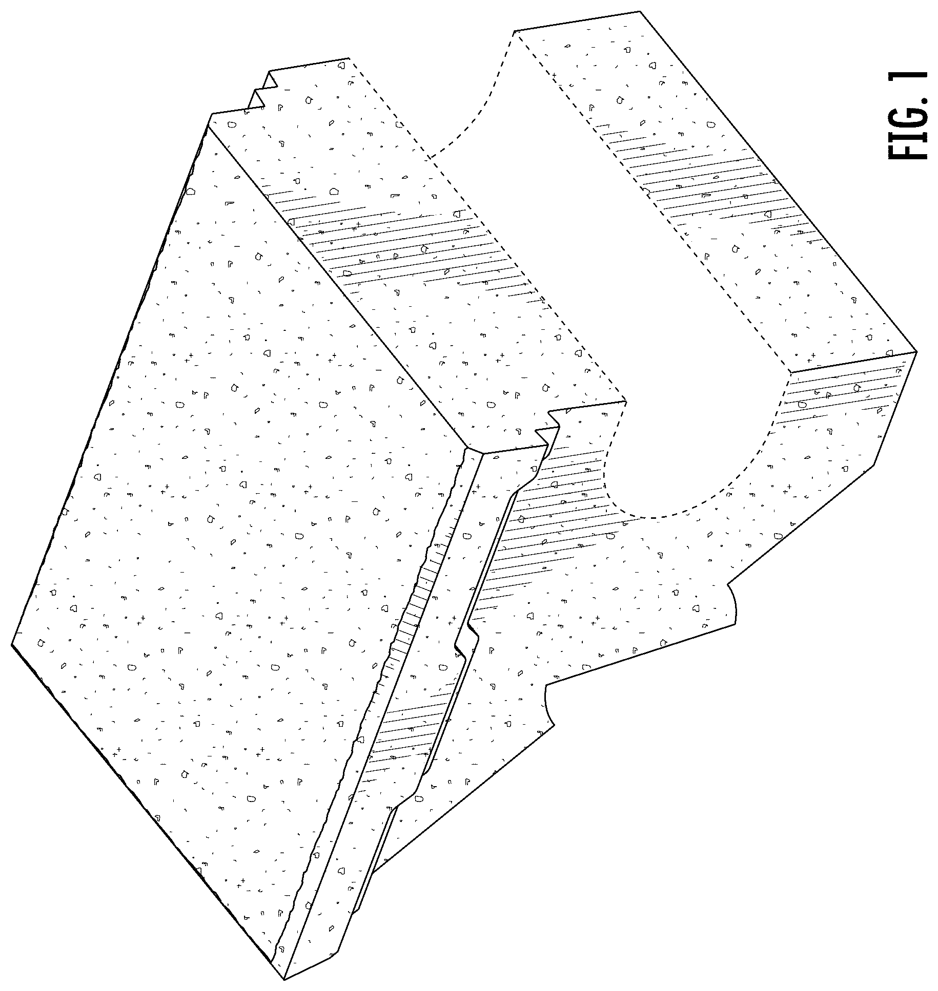 Patent USD1044043 Figure 1 – Corner masonry block