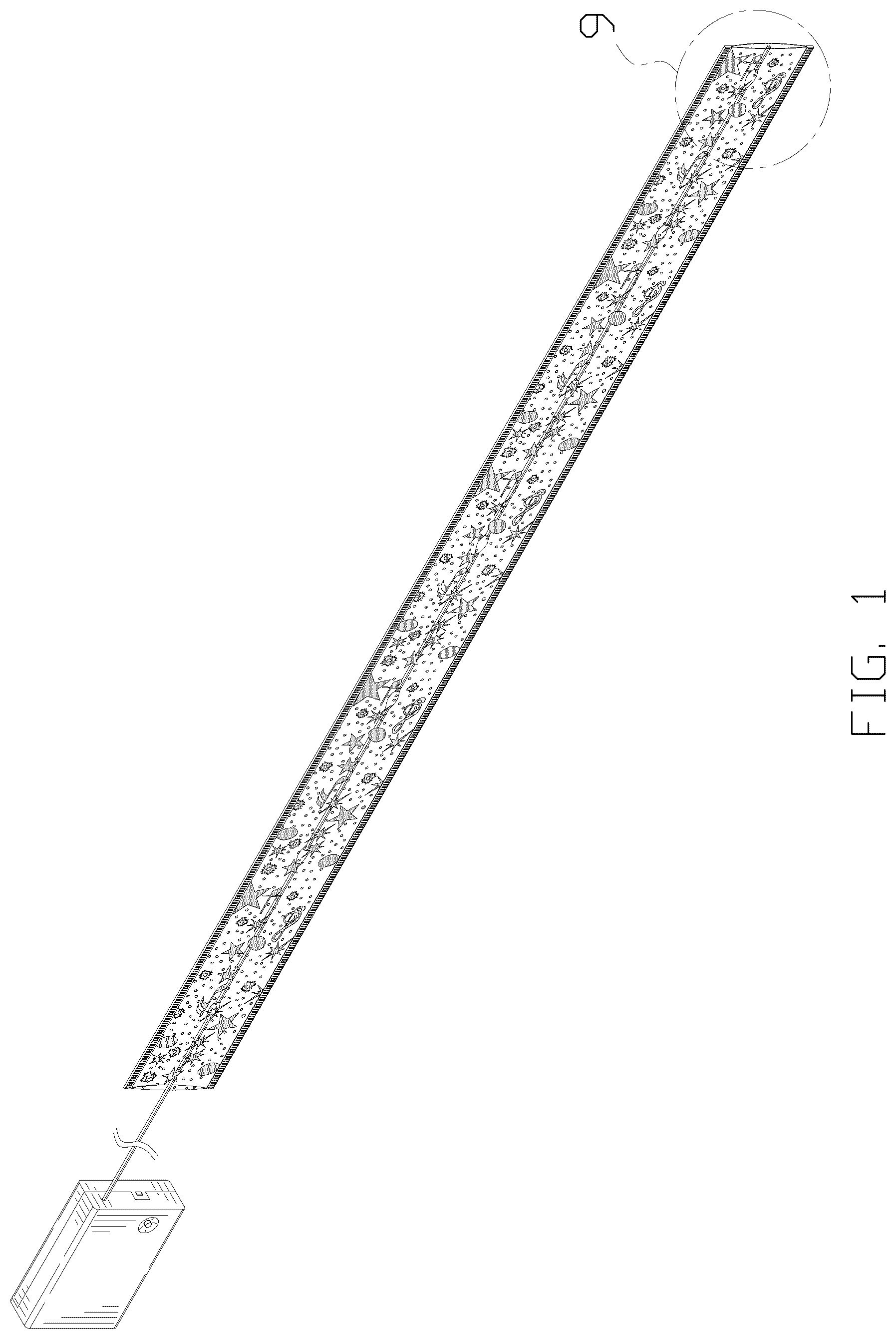 Patent USD1044058 Figure 1 – Light strip