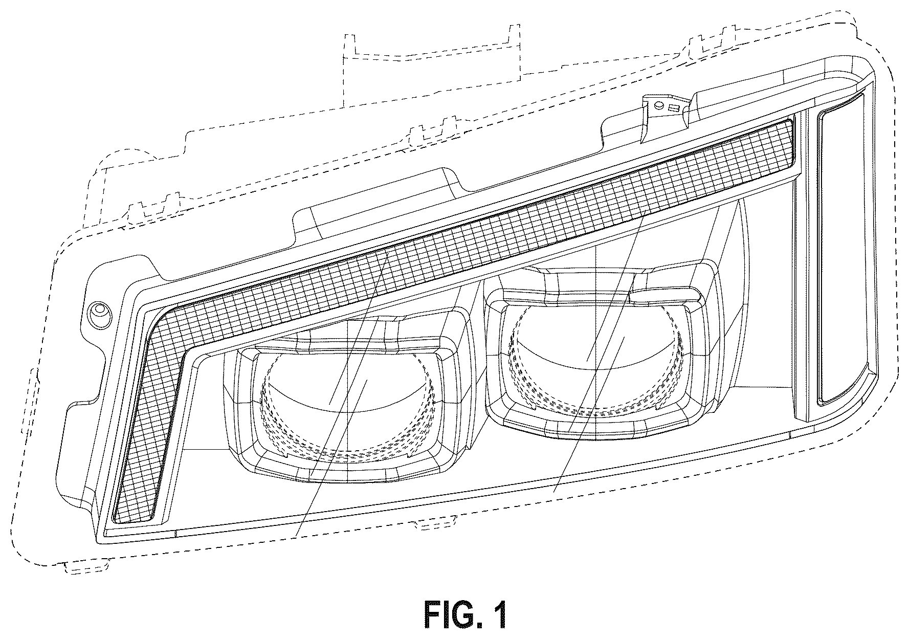 Patent USD1044061 Figure 1 – Vehicle headlight