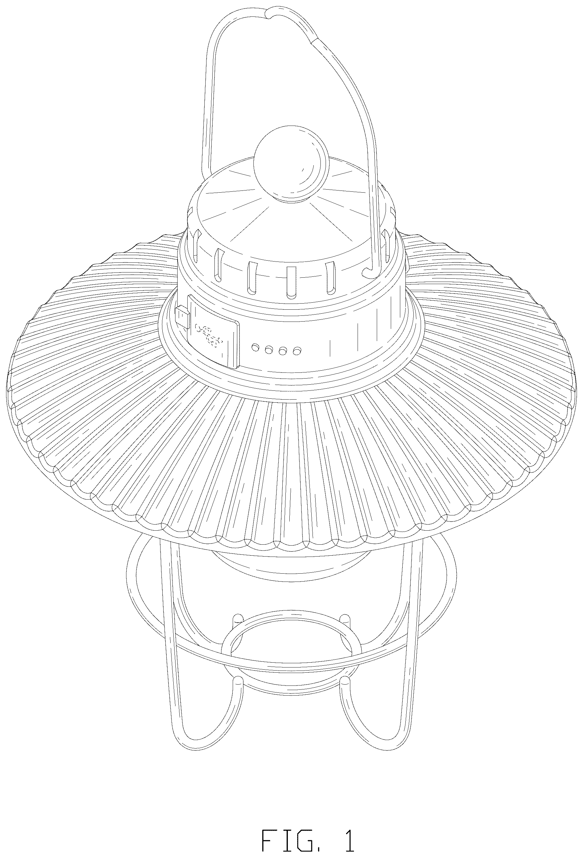Patent USD1044070 Figure 1 – Camping lamp