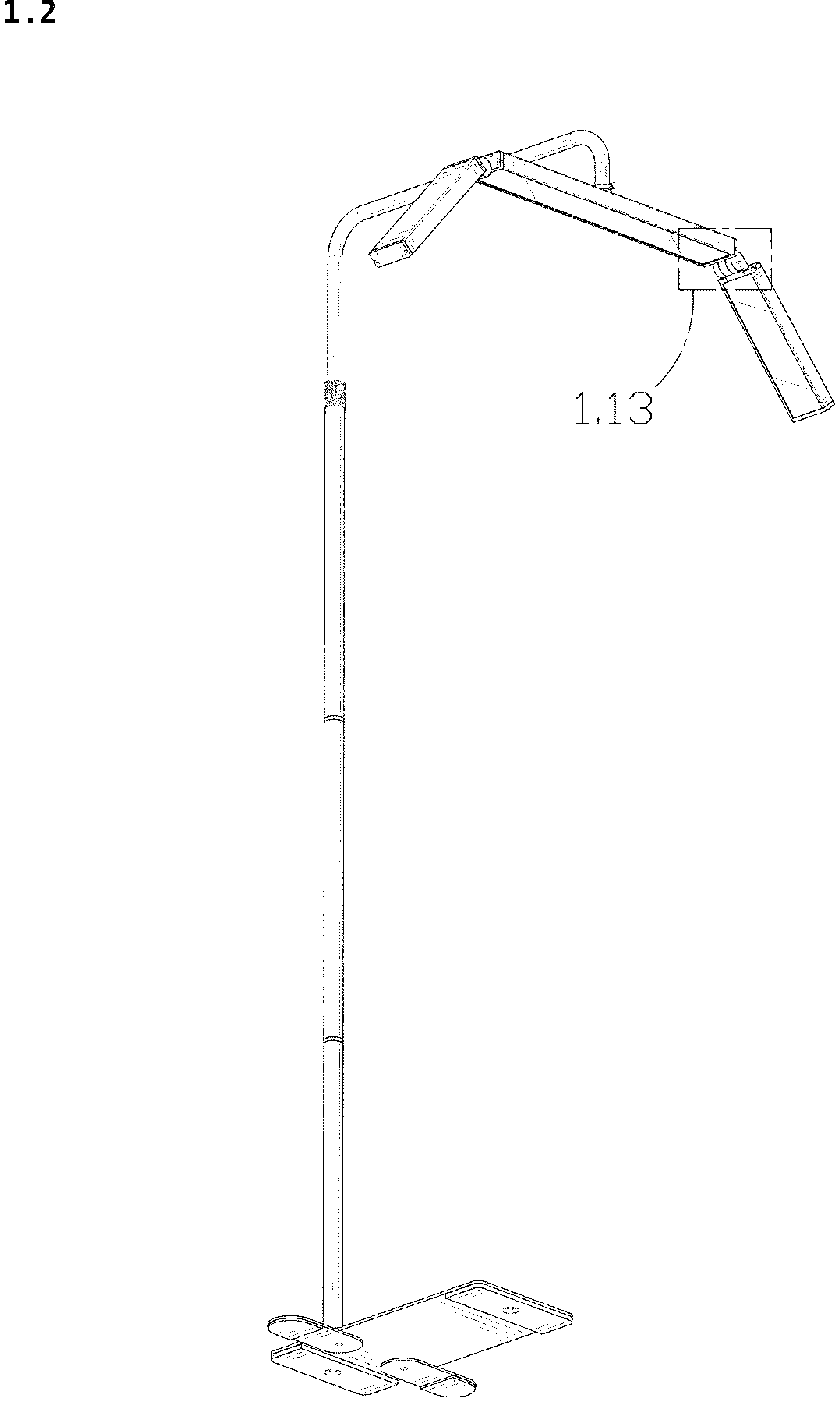 Patent USD1044081 Figure 2 – Floor lamp