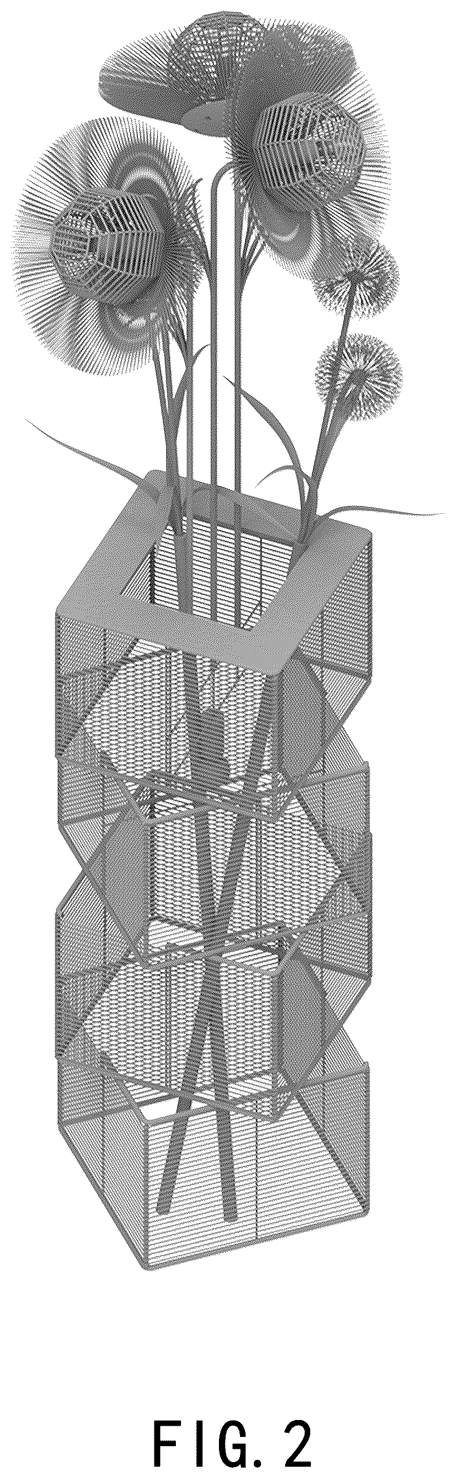 Patent USD1044100 Figure 2 – Floor woven rattan lamp