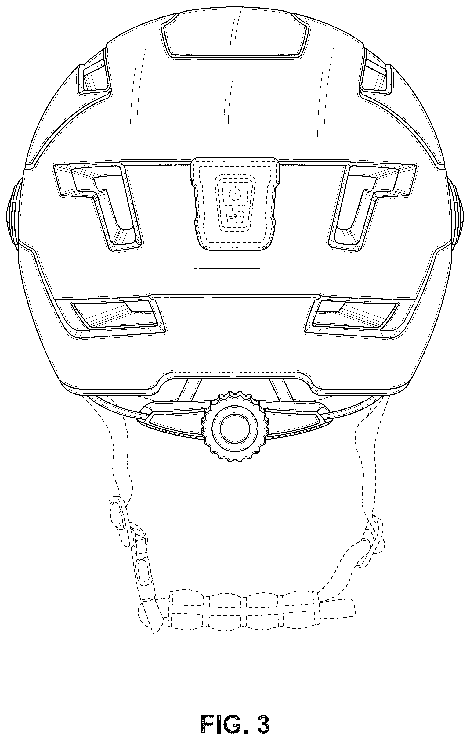Patent USD1044136 Figure 3 – Bicycle helmet with LED light