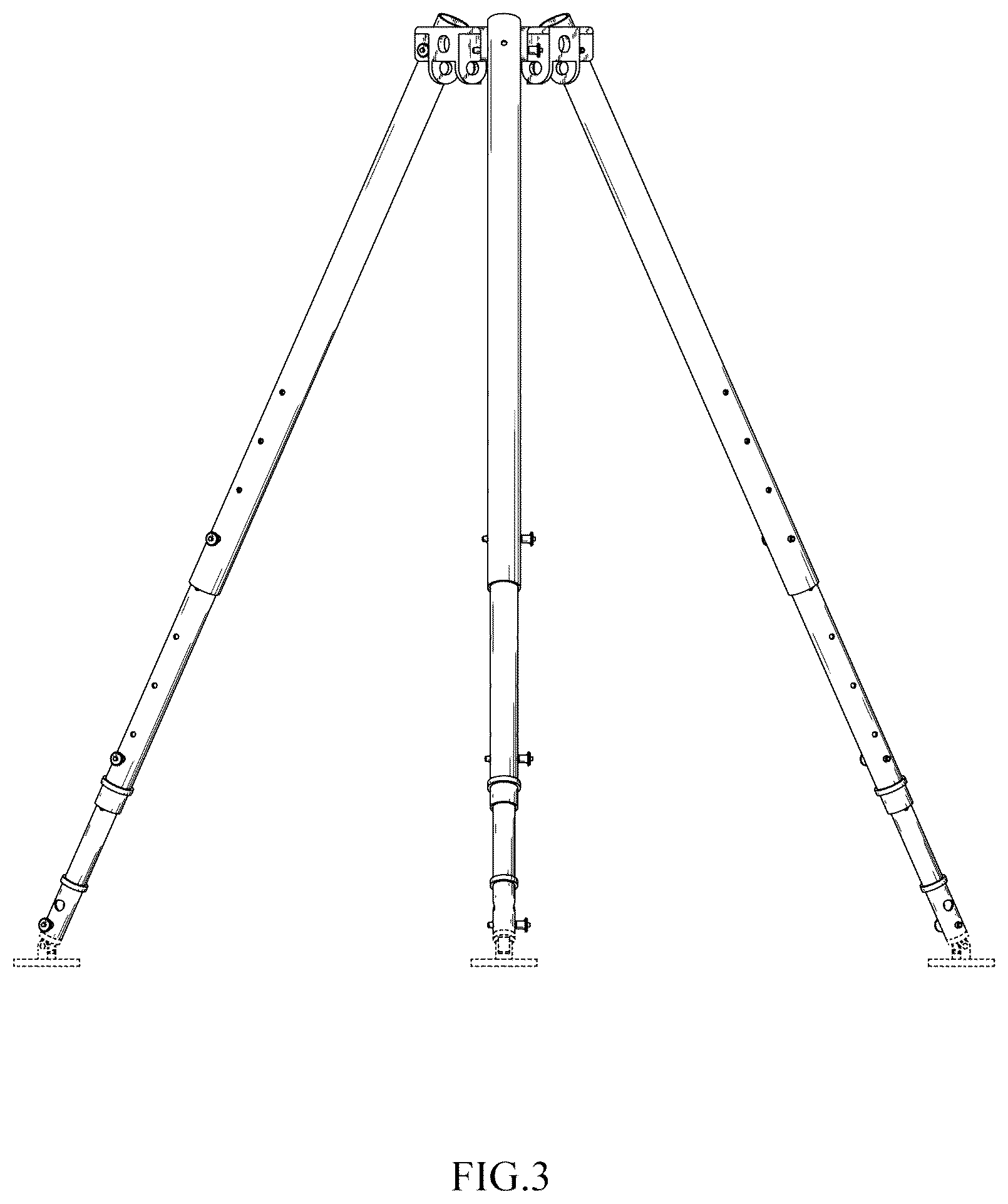 Patent USD1044143 Figure 3 – Tripod for rescue
