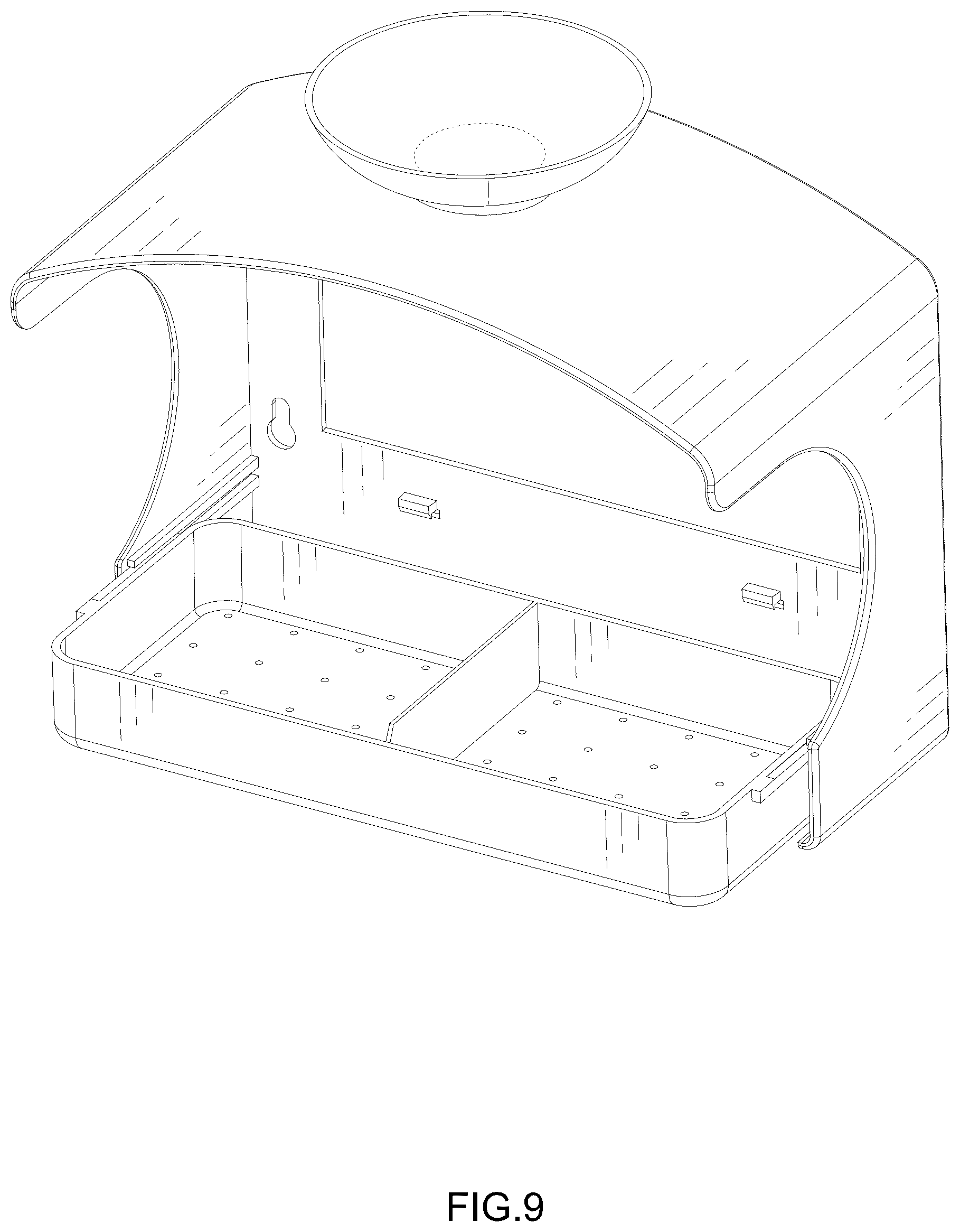 Patent USD1044147 Figure 9 – Bird feeder